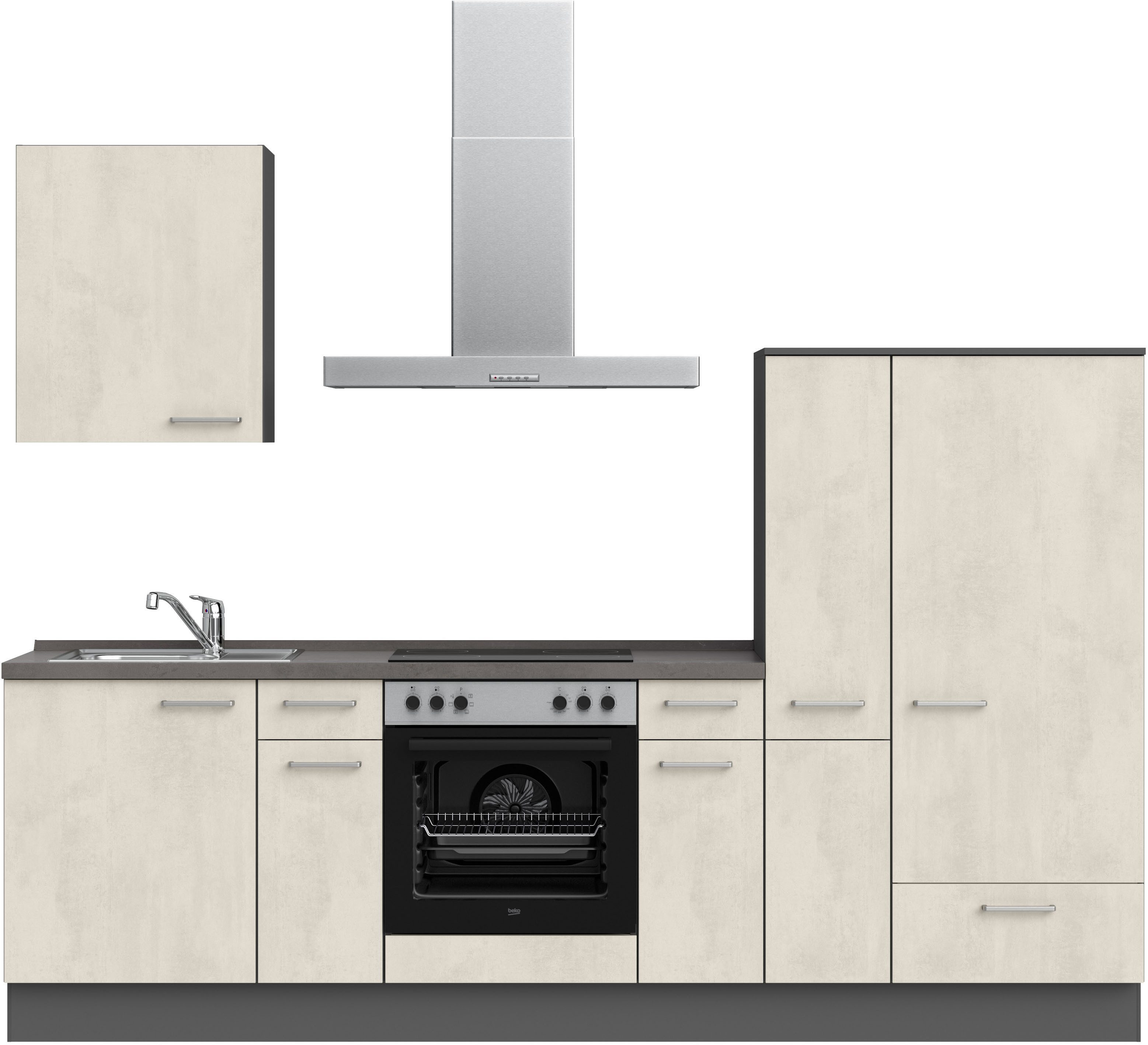 Front: Weißbeton Nachbildung | Korpus: schiefergrau