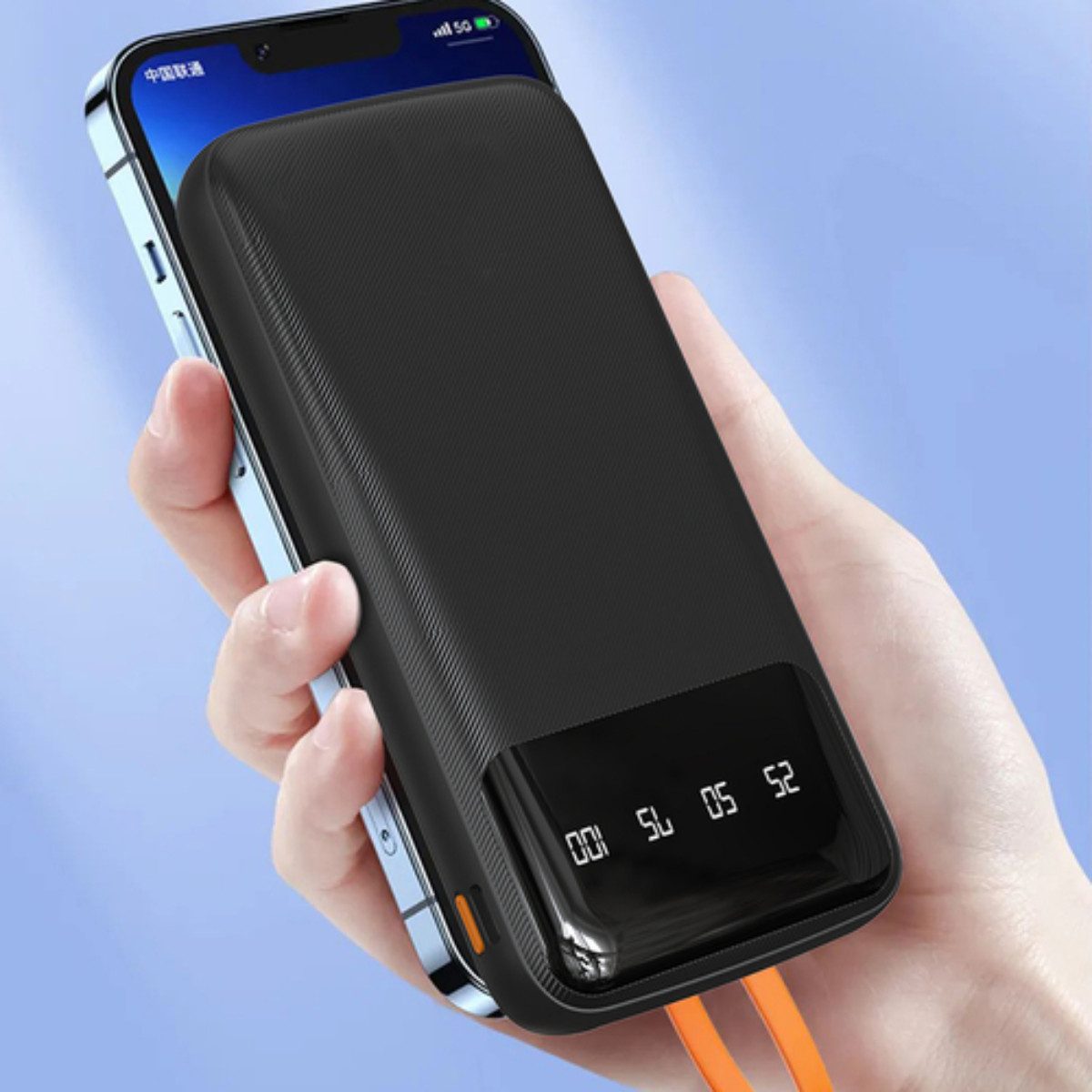 Dudao Universal 10000mAh Powerbank mit USB-Kabel, USB Typ C, Iphone Powerbank