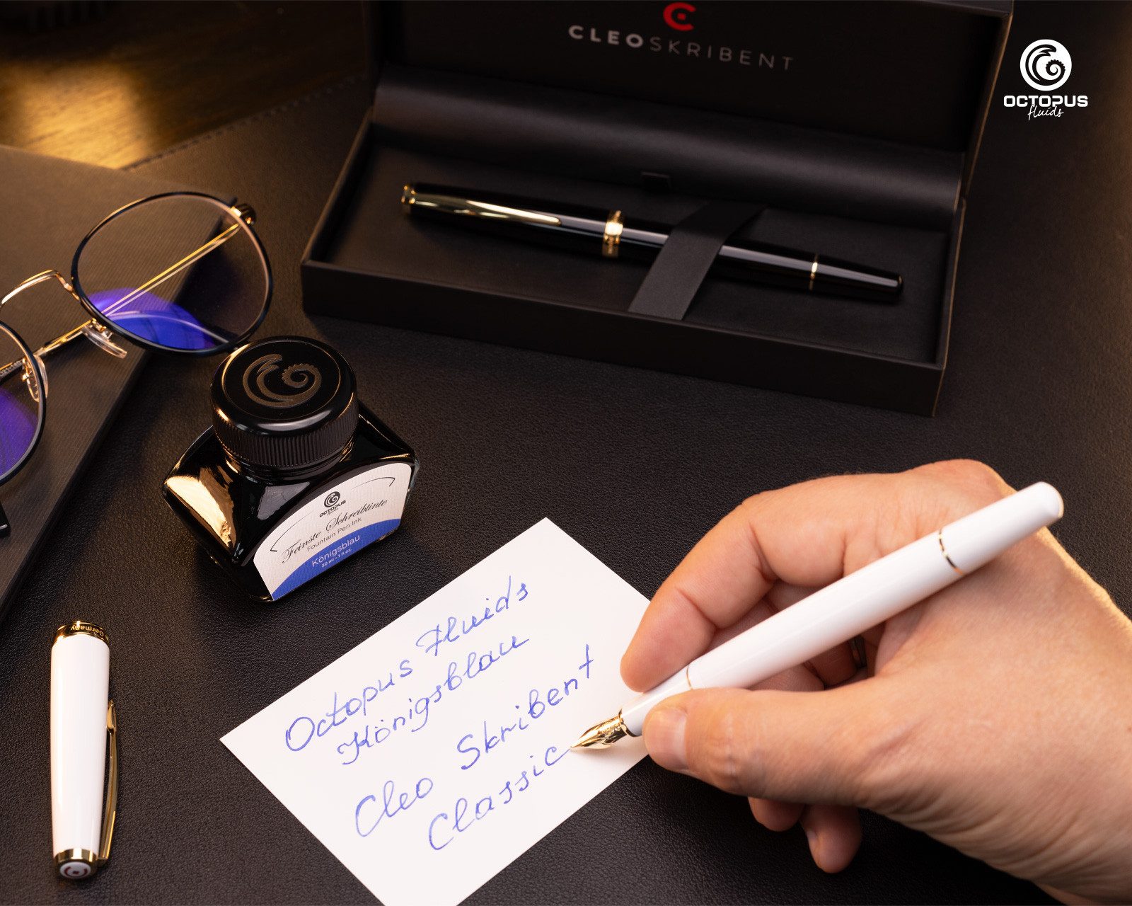 Cleo Skribent Füllhalter Füllhalter Set Cleo Skribent Classic Gold, Füllhalter 30ml Tinte, Geschenkbox
