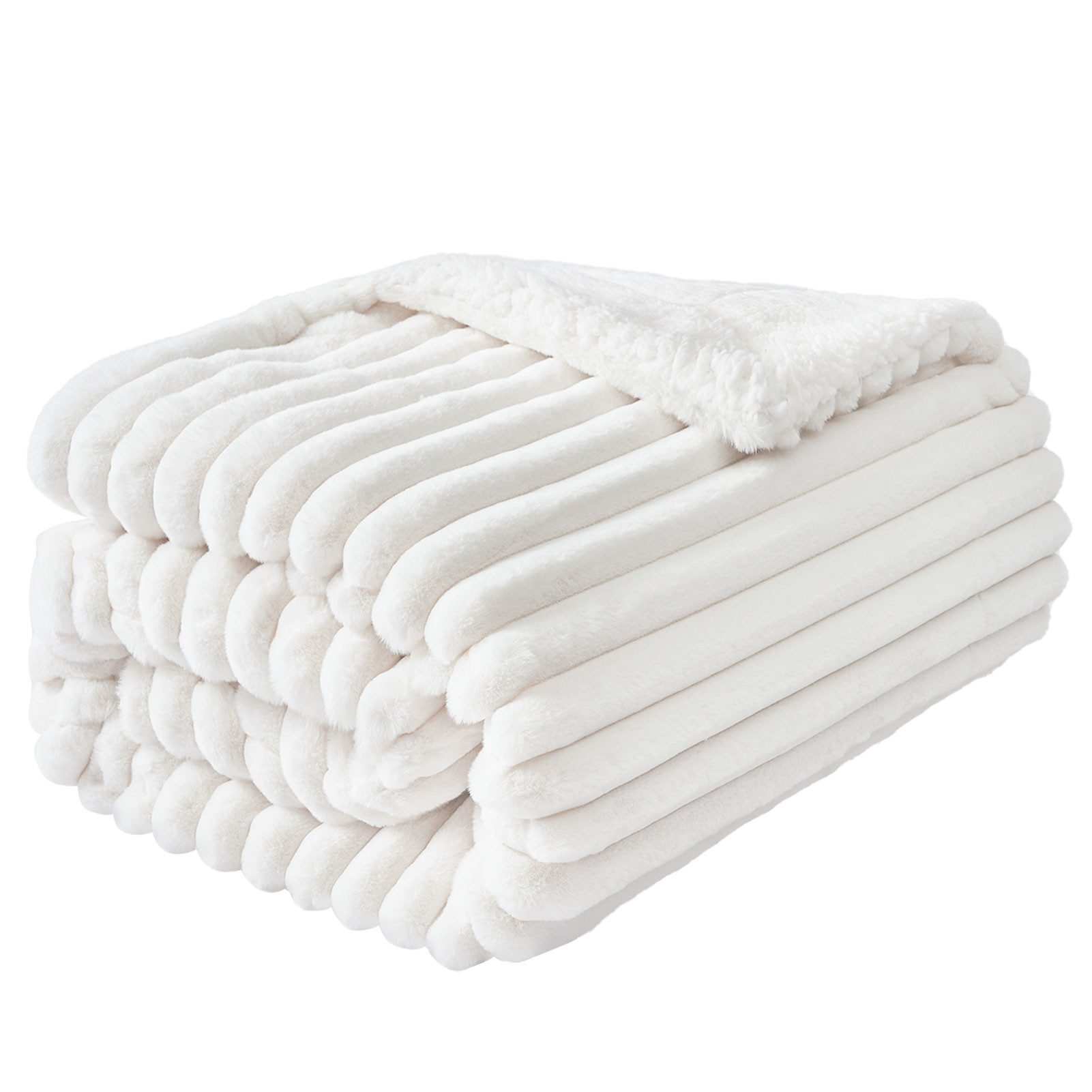 Wohndecke Kuscheldecke 150x200 weiß, Fleecedecke weich, Topfinel, dicke Dec günstig online kaufen