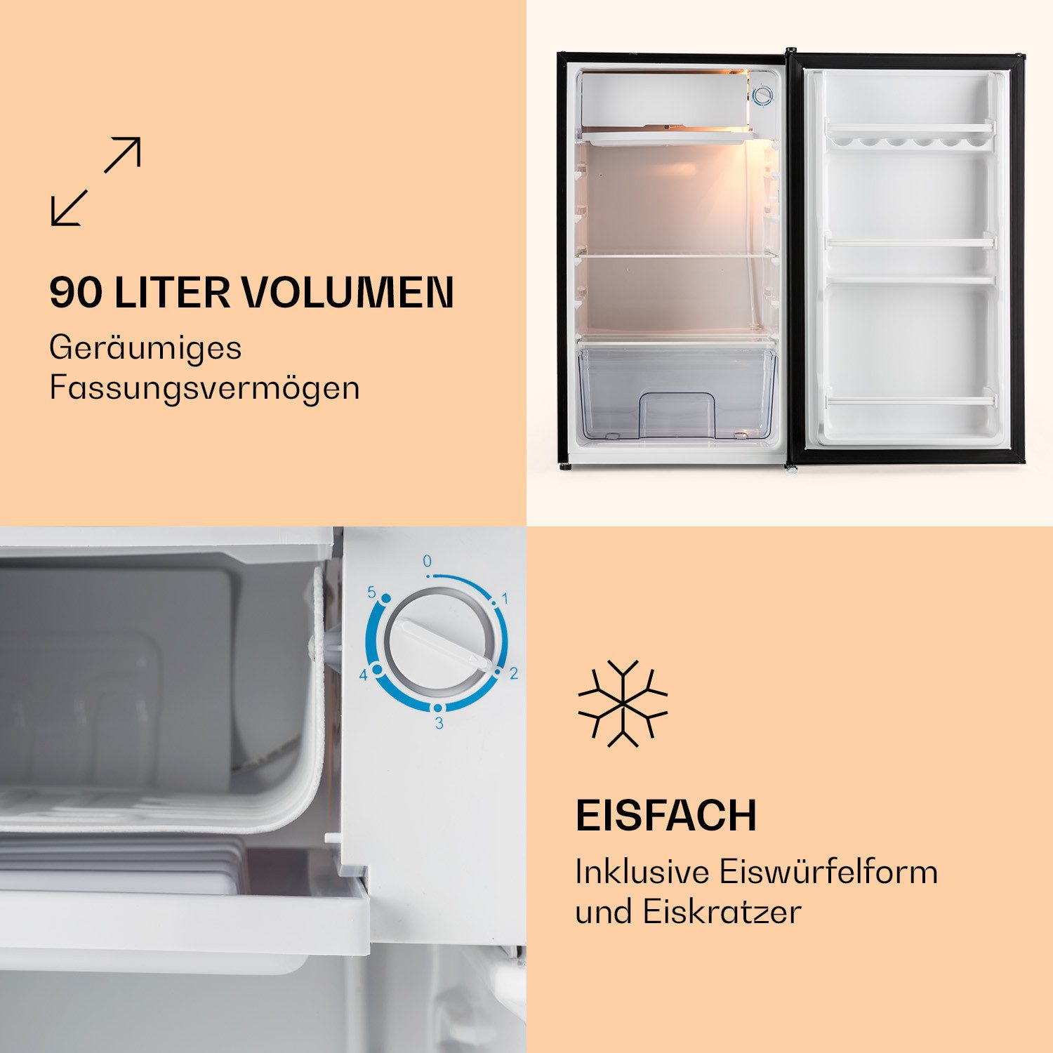 Klarstein Getränkekühlschrank Alleinversorger, 83 cm hoch, 47 cm breit, Kühl-Gefrierschrank Mini Fridge Haus Getränkekühlschrank