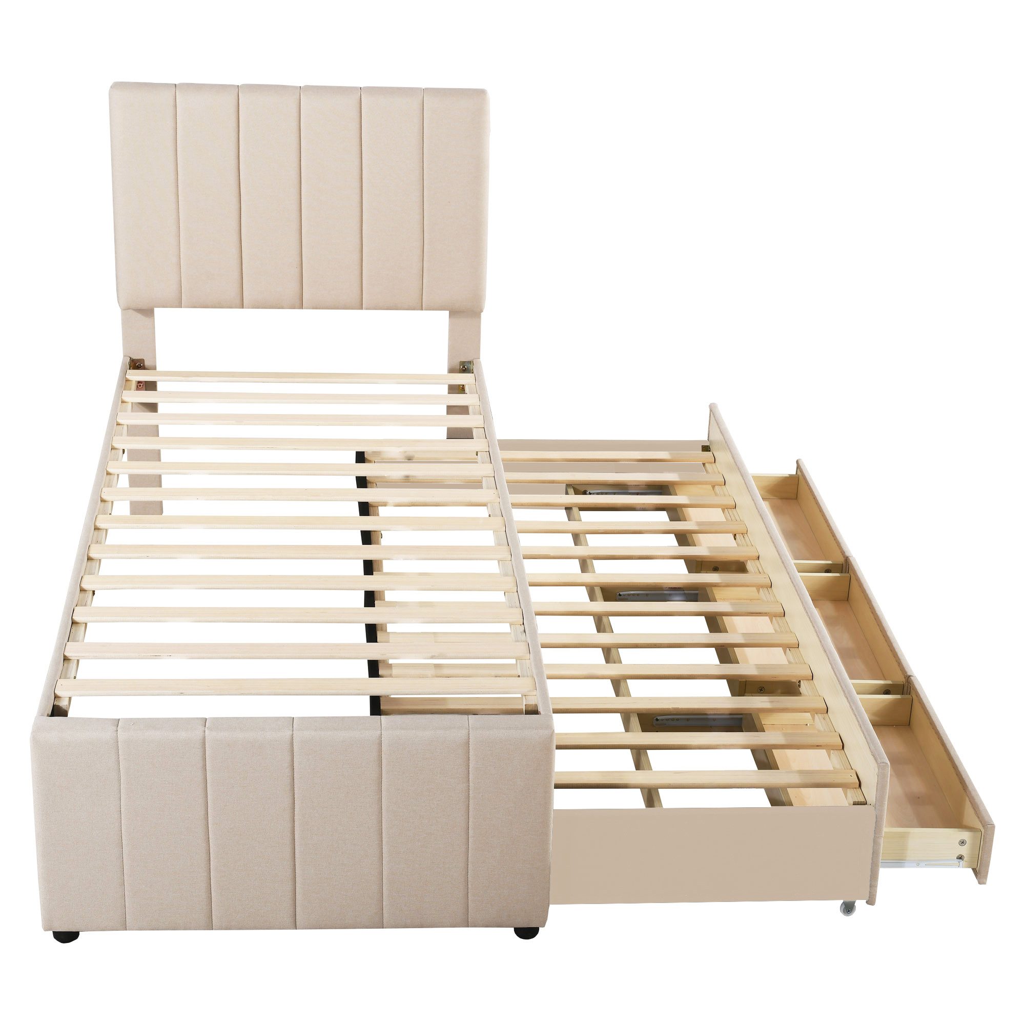 LVHOM Polsterbett 90x200cm mit Ausziehbett/Stauraum günstig online kaufen