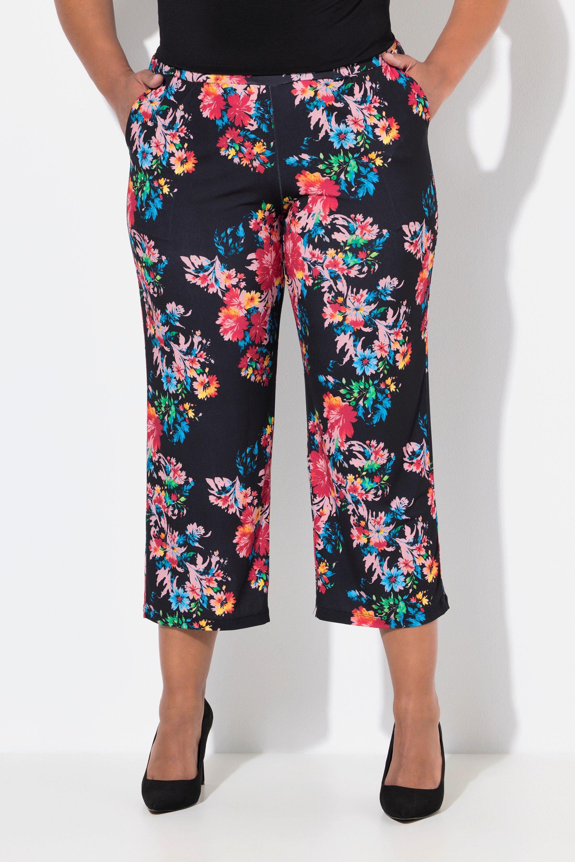 Ulla Popken Schlupfhose 7/8-Jerseyhose bedruckt gerades günstig online kaufen