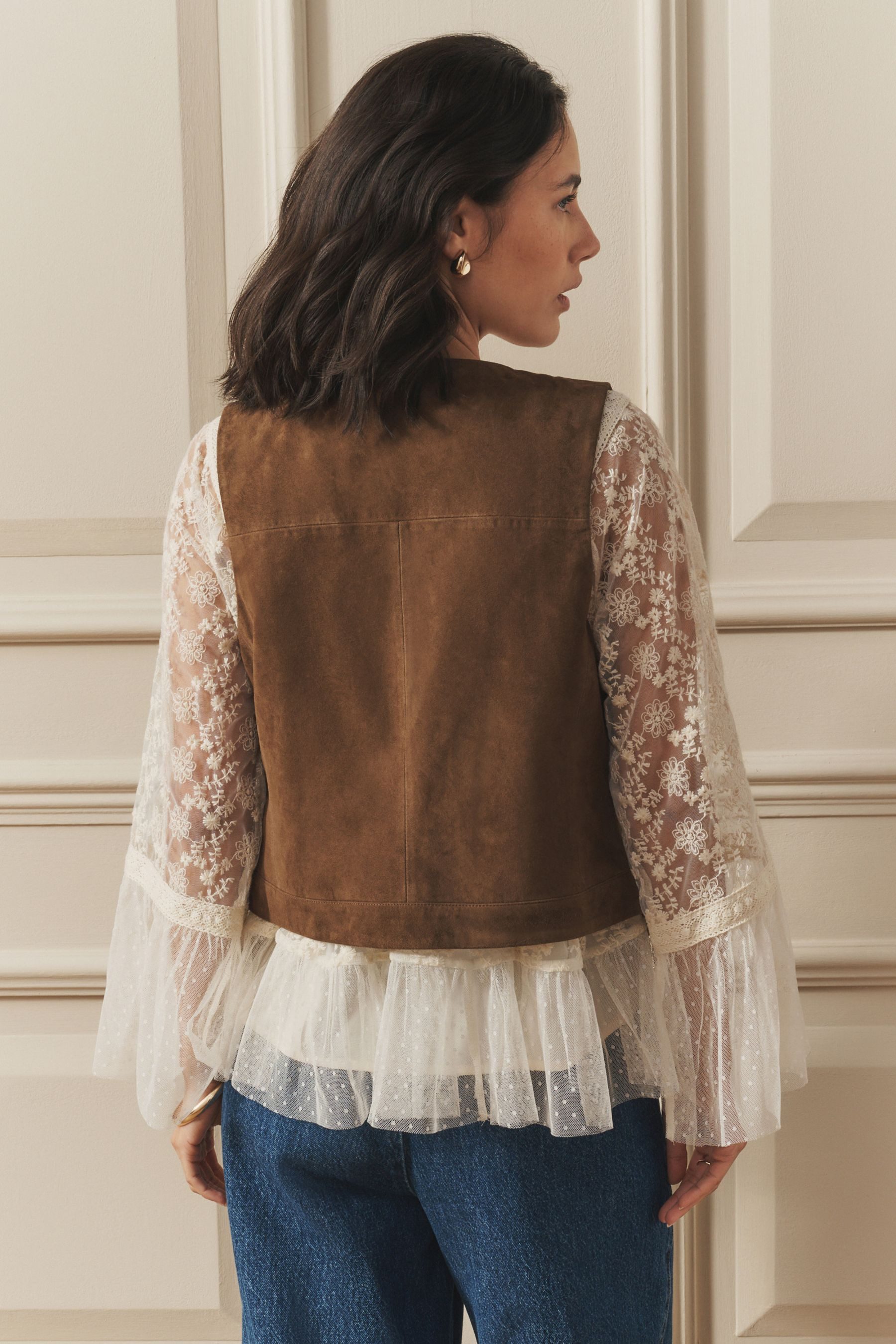 LAURA ASHLEY Lederweste Laura Ashley Westejacke aus Veloursleder (1-tlg) günstig online kaufen