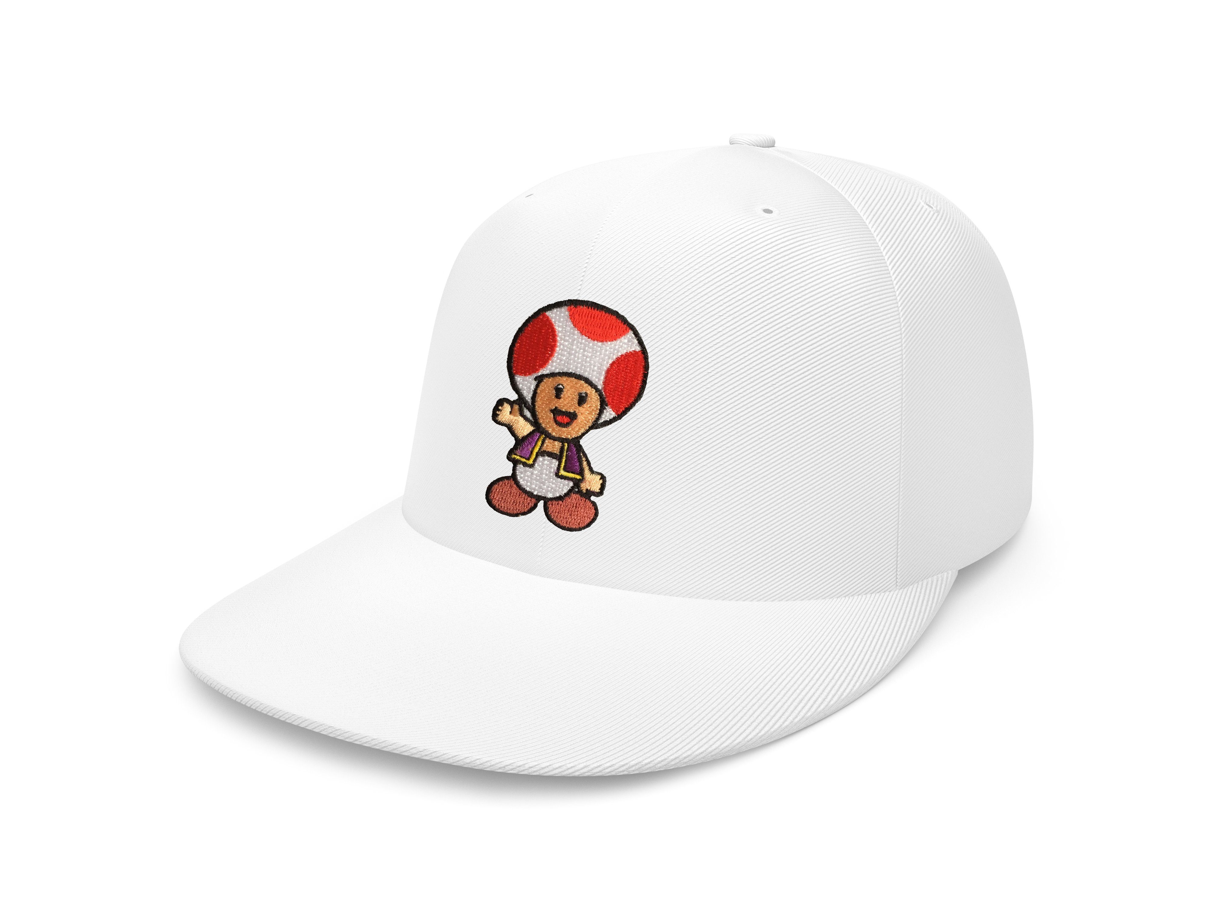 One Toad Unisex Snapback Blondie Brownie Toad Stick & Patch Size Erwachsene Weiss Cap Nintendo Super Mario