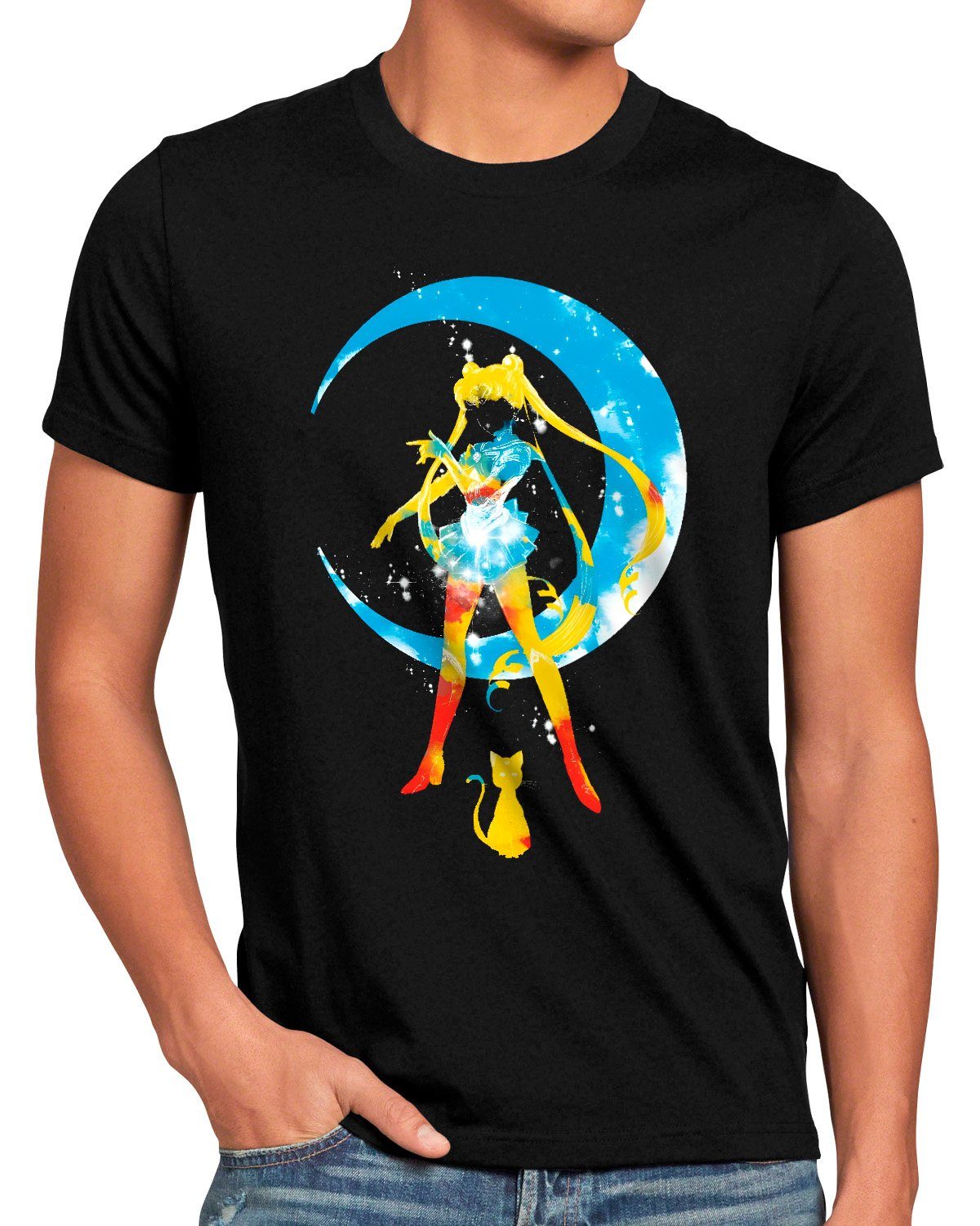 style3 Print-Shirt Herren T-Shirt Moon Inked sailor moon anime manga cosplay crystal