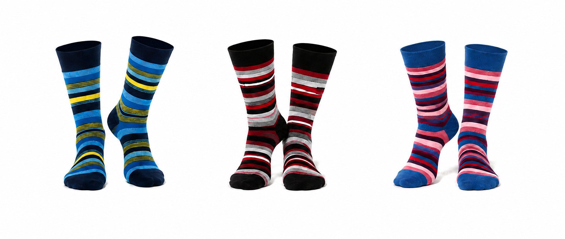 Rungassi Kuschelsocken 3 Paar Unisex Socken mit Bunten Streifen hoher Baumwollanteil Gr.