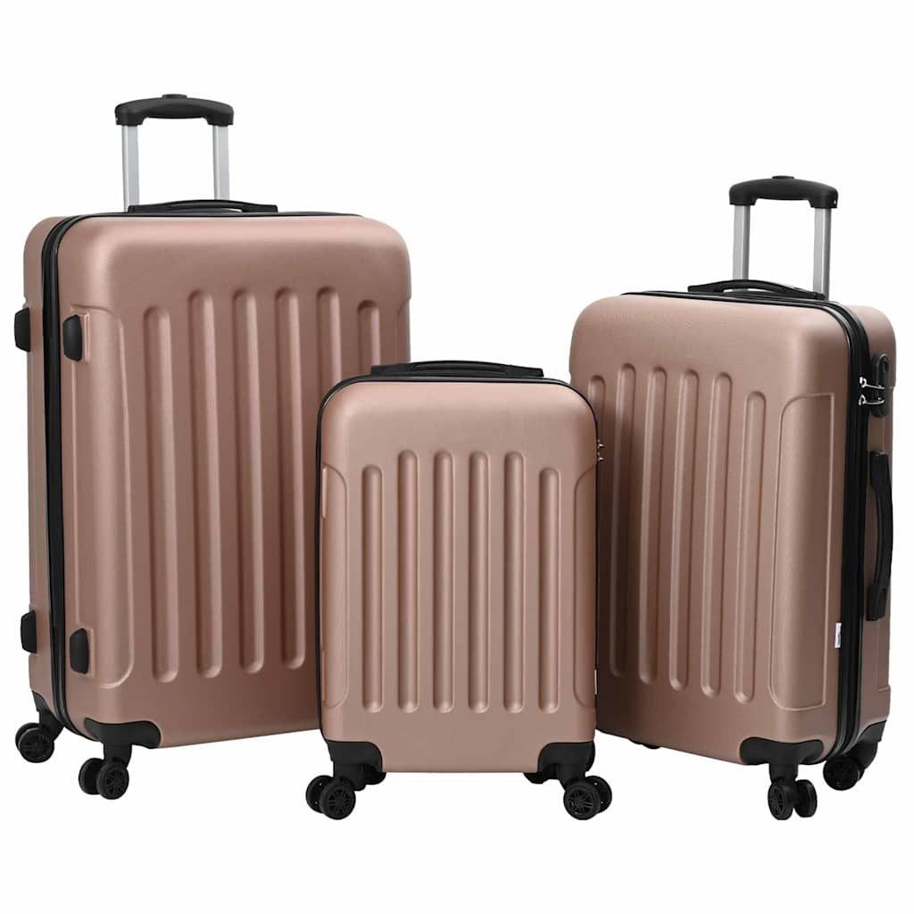 vidaXL Trolley Koffer 3 pcs Roségold 50 x 31 x 78 cm ABS Kunststoff