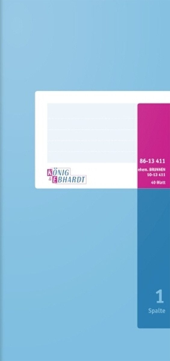 König & Ebhardt Notizbuch Geschäftsbuch 2/3A4 40 Blatt 1 Spalte Karton hellblau
