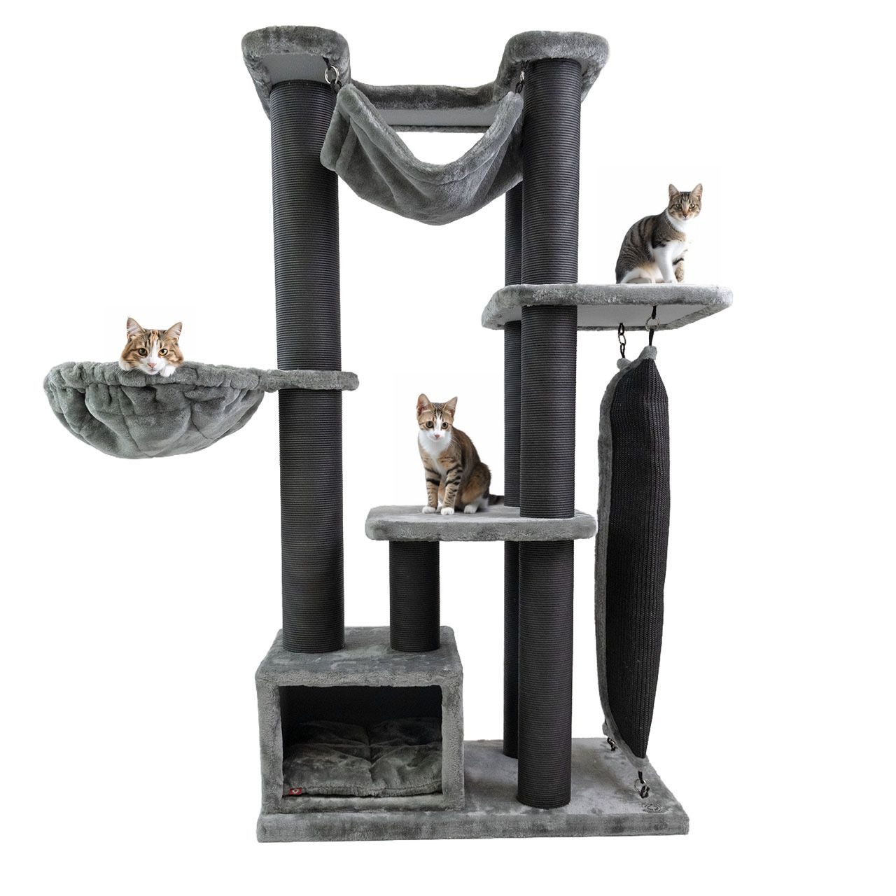 Canadian Cat Company Kratzbaum Morgan 160cm, Katzenkratzbaum mit Sisalstämmen, ca. 90 x 48 x 160 cm