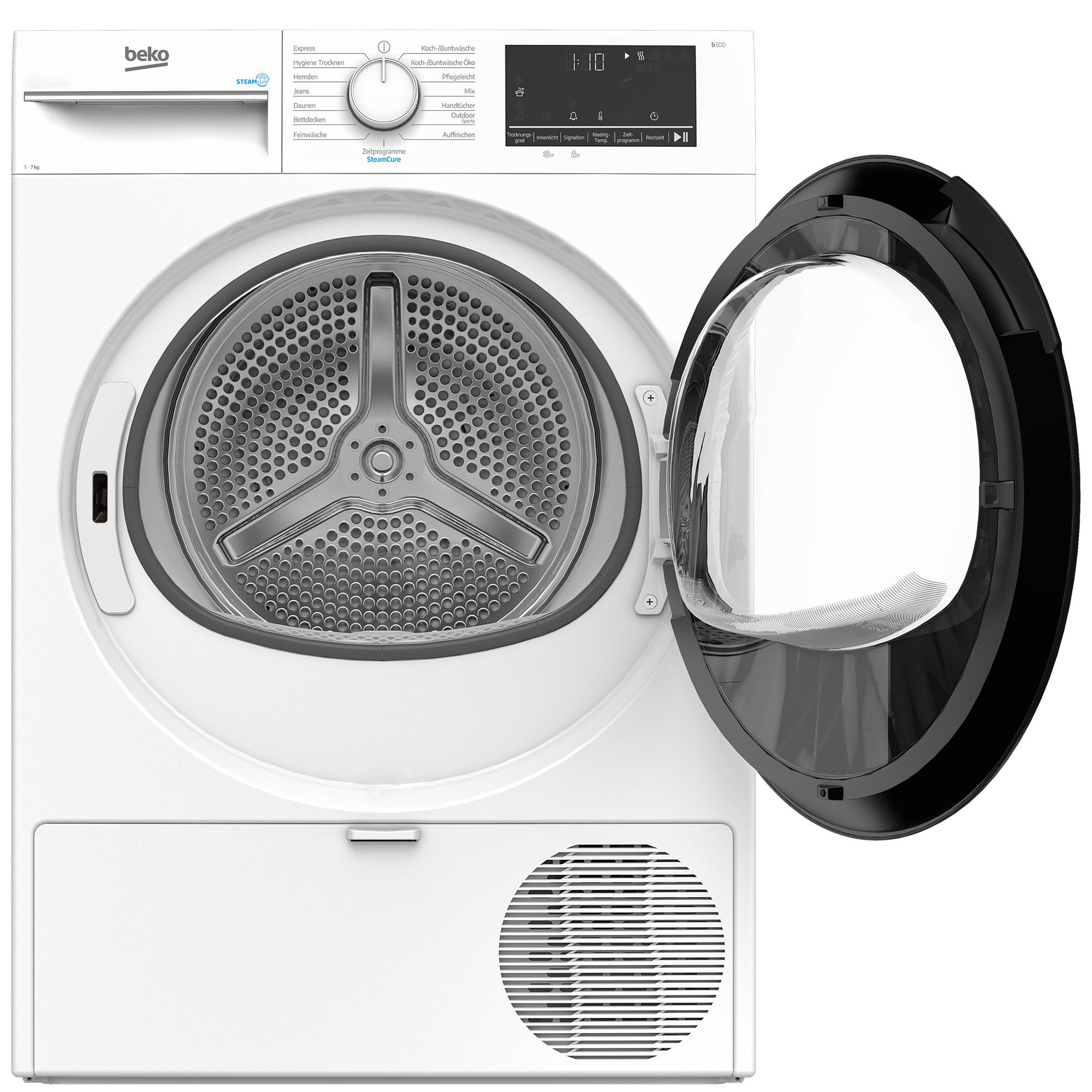 BEKO Wärmepumpentrockner B3T41239A, Dampffunktion, Aquawave-Schontrommel, Kindersicherung – Bild 4 von 5