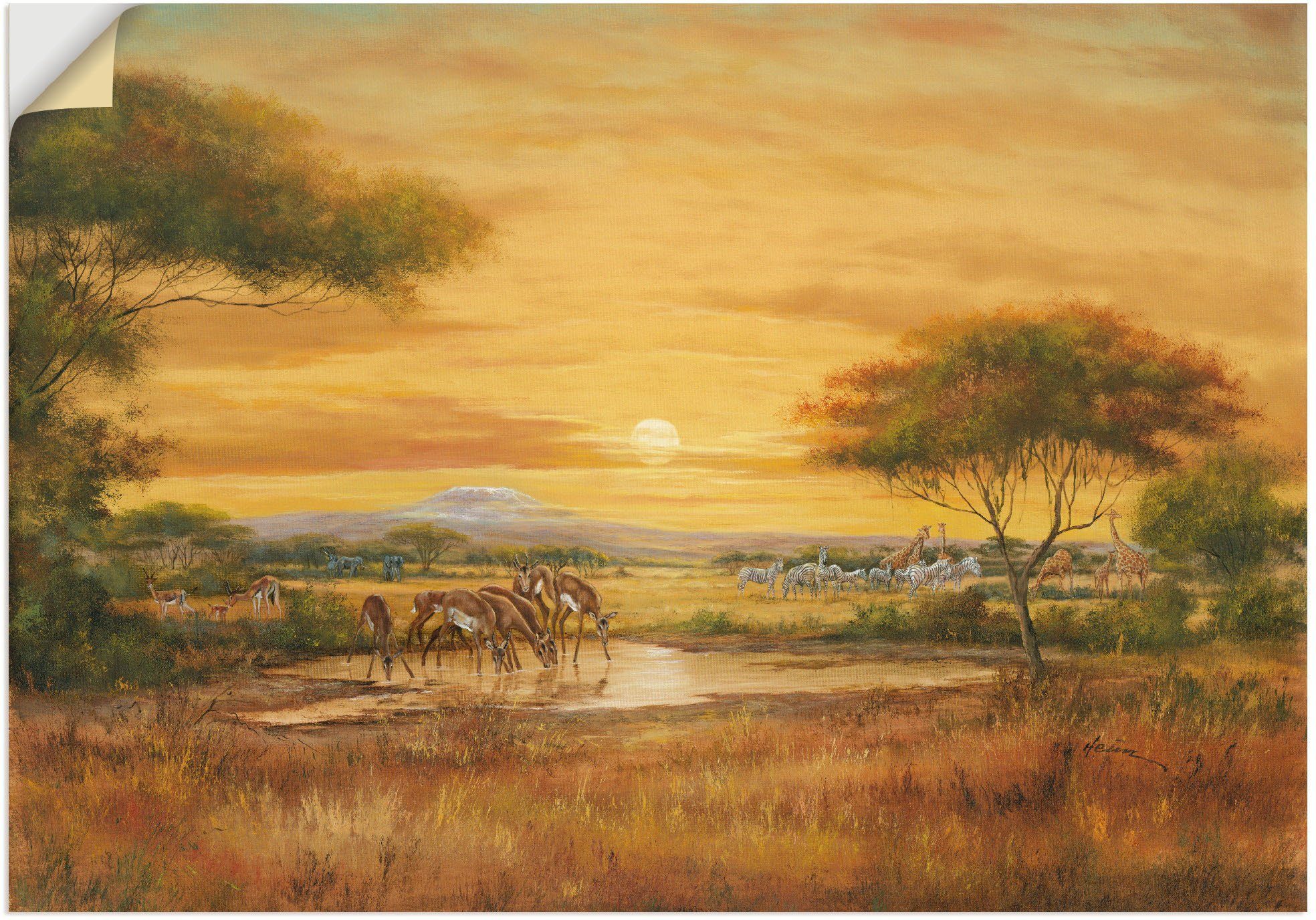Artland Wandbild »Afrikanische Steppe«, Wildtiere (1 Stück), in vielen Größen & Produktarten - Alubild / Outdoorbild für den Außenbereich, Leinwandbild, Poster, Wandaufkleber / Wandtattoo auch für Badezimmer geeignet-Otto