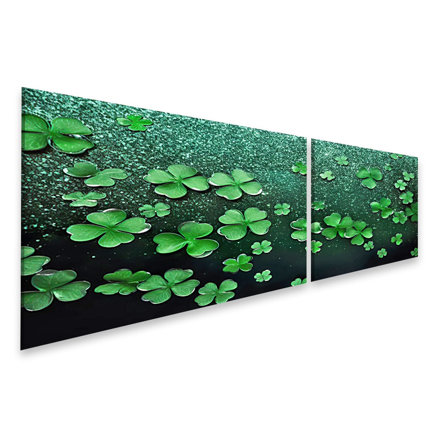 islandburner Leinwandbild St Patricks Day Glitzernde Banner Vorlage Grüne Vierblättrig Bilder