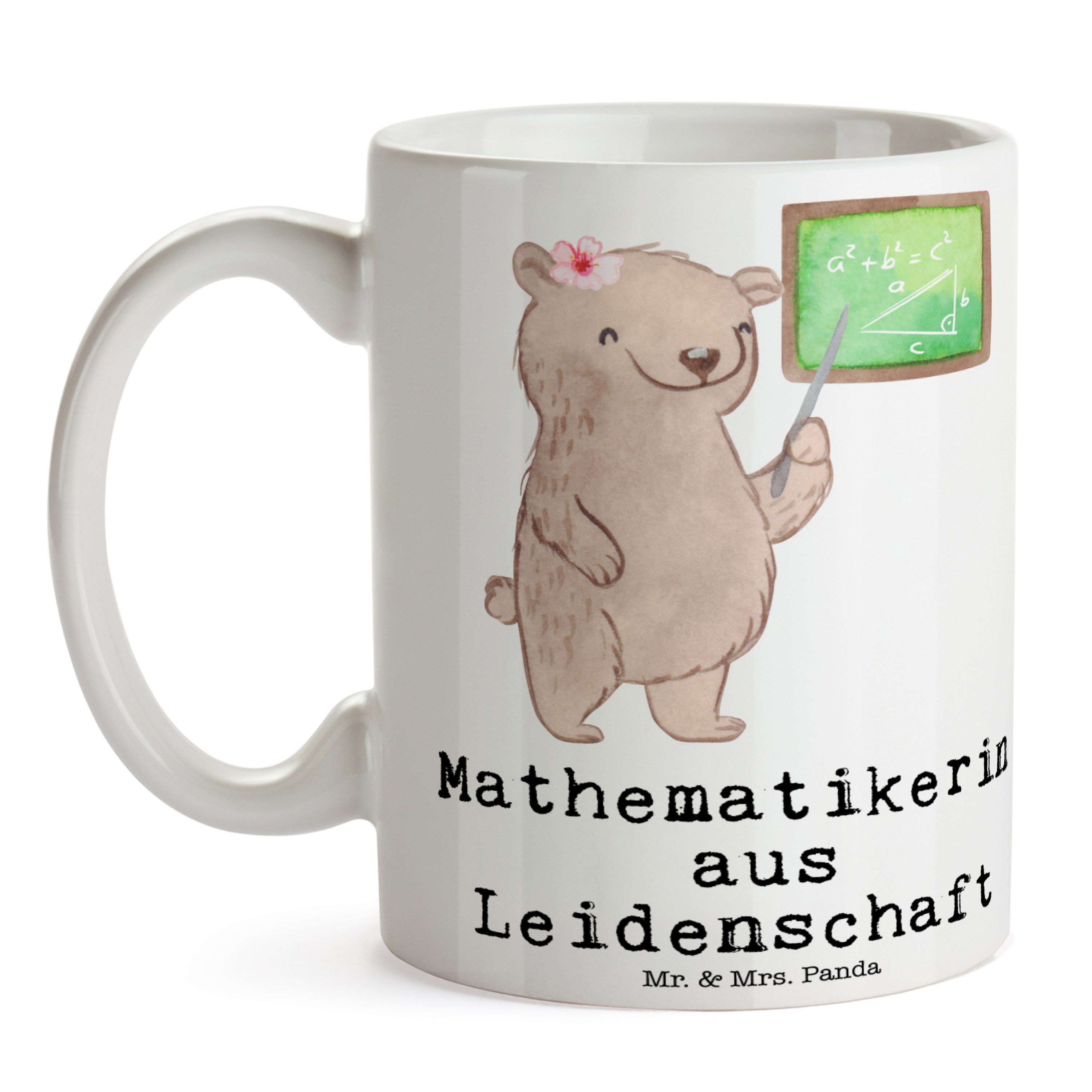 Tasse - Weiß & - Mrs. Mathematikerin Rechenkünstlerin, Leidenschaft Keramik Panda aus Mr. Geschenk,