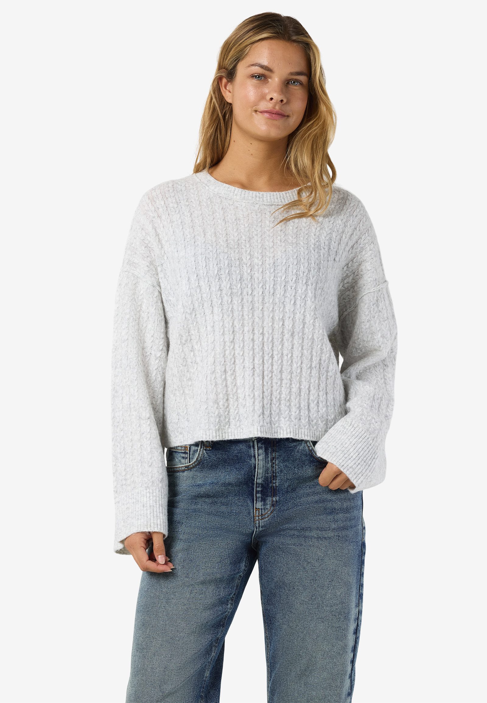 Noisy may Strickpullover Schickes Design mit einzigartigem Zopfmuster (1-tl günstig online kaufen