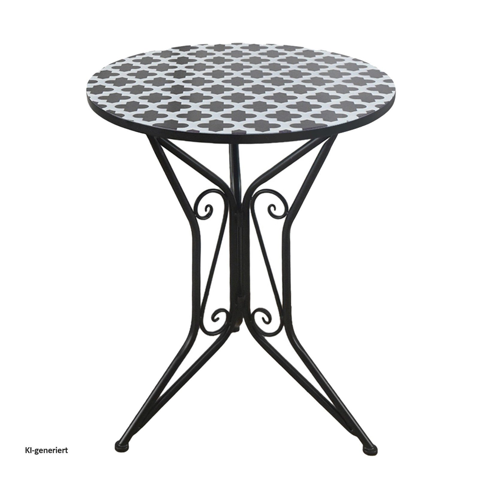 HTI-Living Gartentisch Gartentisch Metall Black and White (Stück, 1-St., 1 Gartentisch)