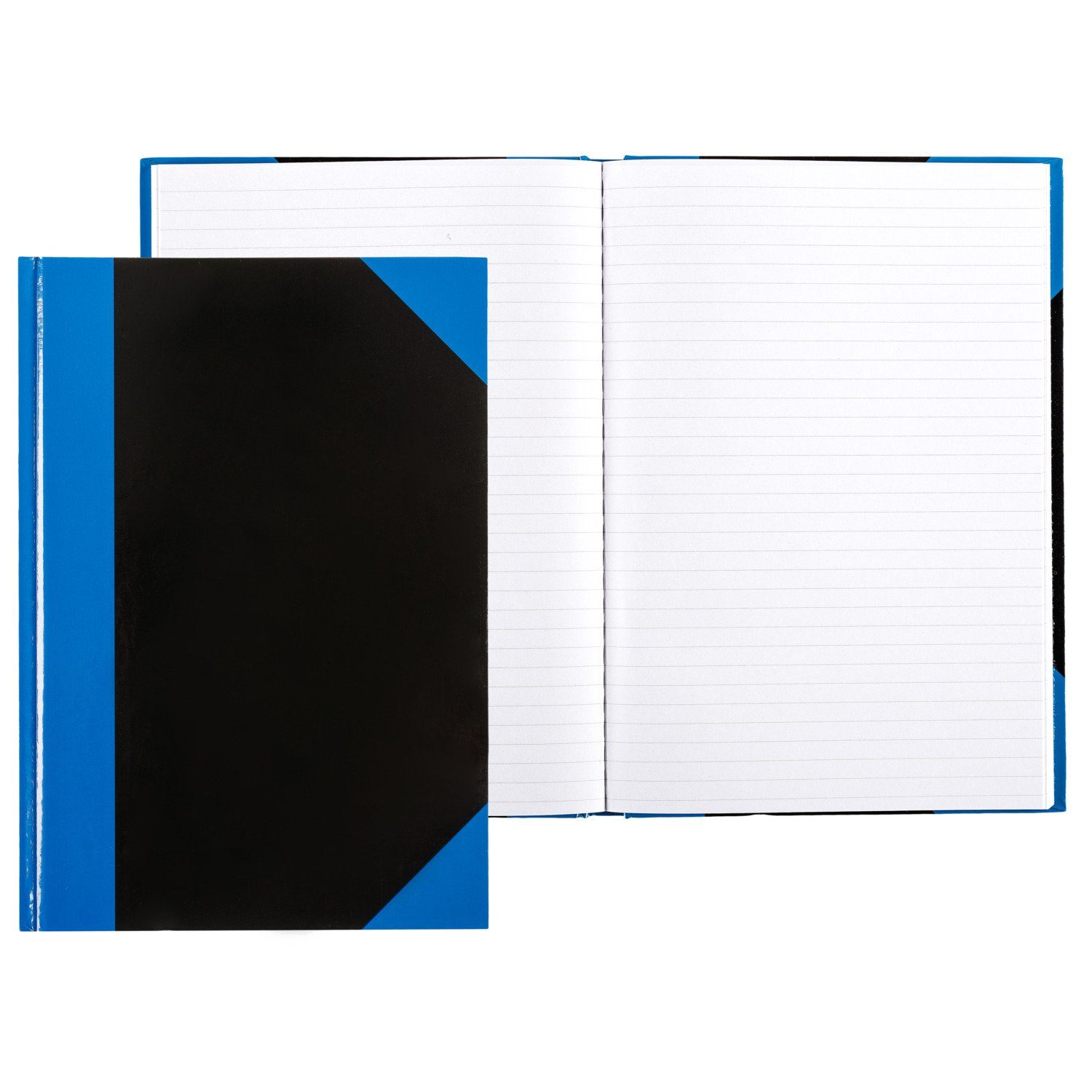 Idena Notizbuch Idena Kladde liniert 96 Blatt 70g/m² schwarz/blau DIN A6