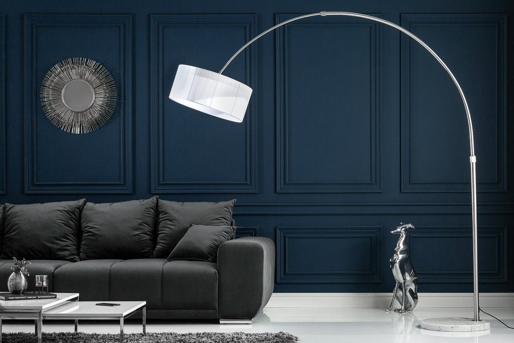 riess-ambiente Bogenlampe EXTENSO 230cm weiß, ohne Leuchtmittel, Wohnzimmer · Metall · verstellbar · Modern Design