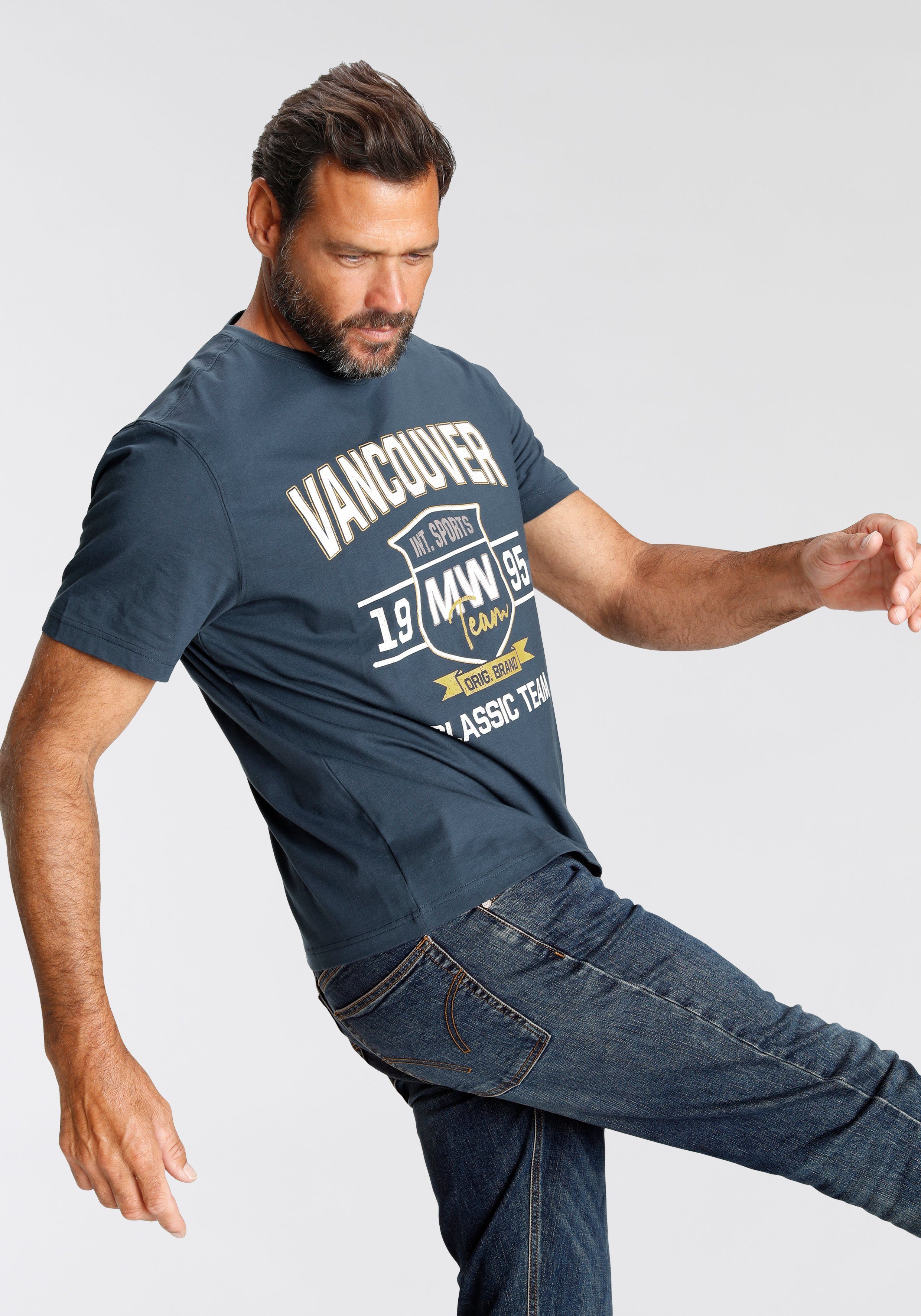 Man's World T-Shirt Kurzarm, bedruckt, Rundhalsausschnitt, aus Baumwolle