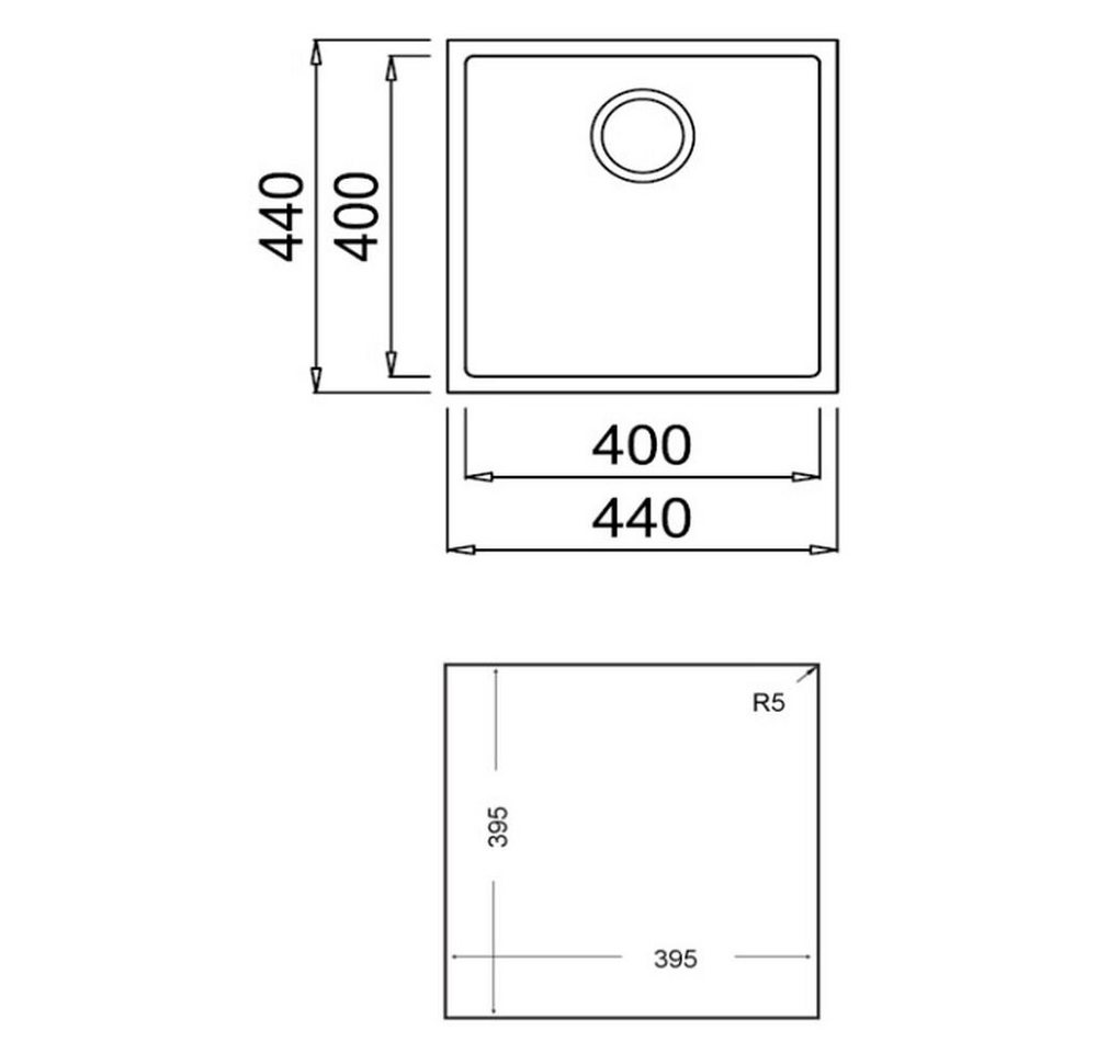 Thumbnail - Teka Küchenspüle Teka Spüle Küche Einfachspülbecken SQUARE 4040 TG, 54/33 cm