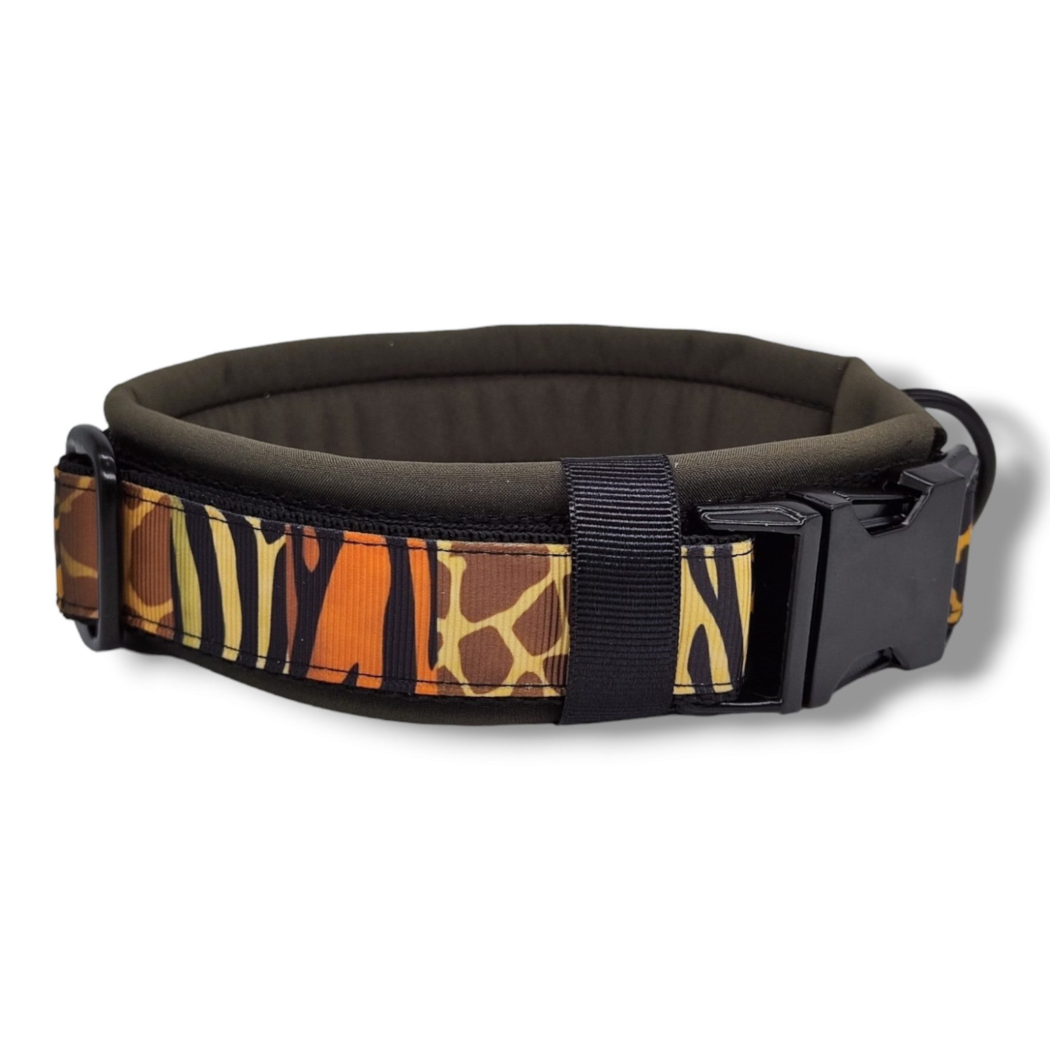 D by E Couture Hunde-Halsband "Animal Camouflage II", gepolstert, verstellbar, 30mm breit, Handmade