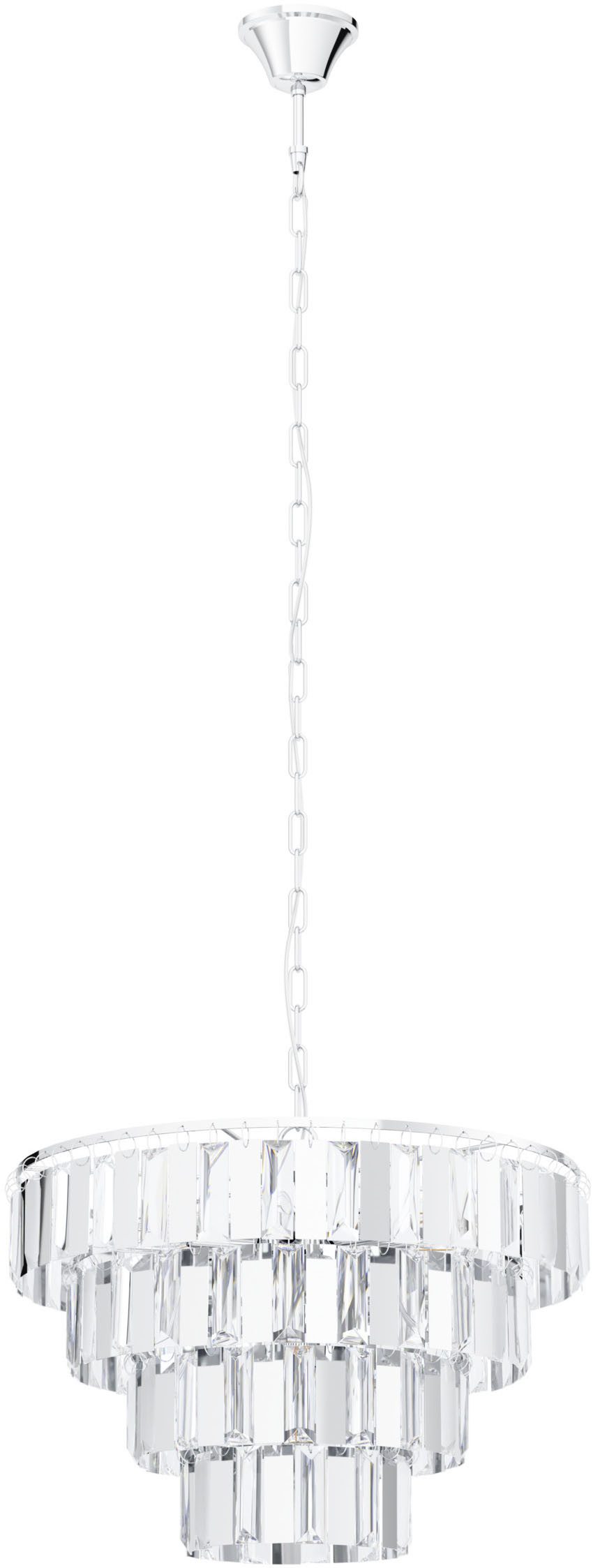 EGLO Hängeleuchte ERSEKA Pendellampe - Stahl - E14 - 7X40W - IP20, ohne Leuchtmittel, Hängelampe, Deckenlampe, Wohnzimmer, Esszimmer, H145 x Ø48,5 cm