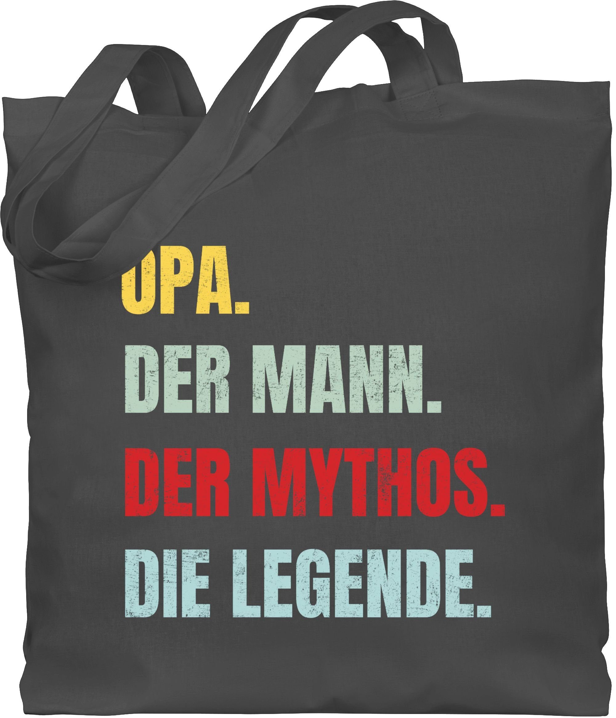 Shirtracer Umhängetasche Opa Vintage der Mann der Mythos die Legende, Opa Geschenke 2 Dunkelgrau