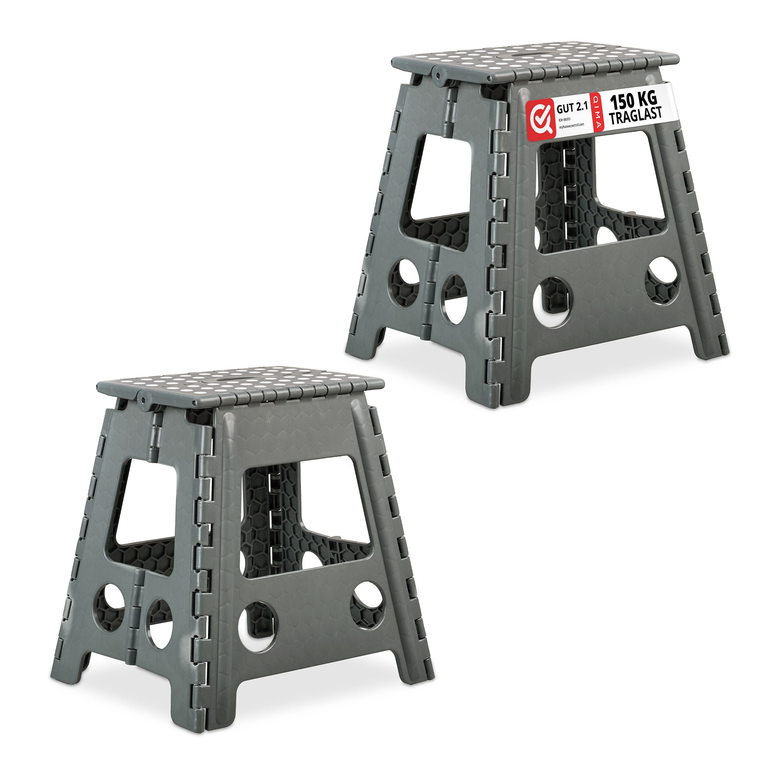 relaxdays Sitzhocker Klapphocker faltbar XL hellgrau günstig online kaufen