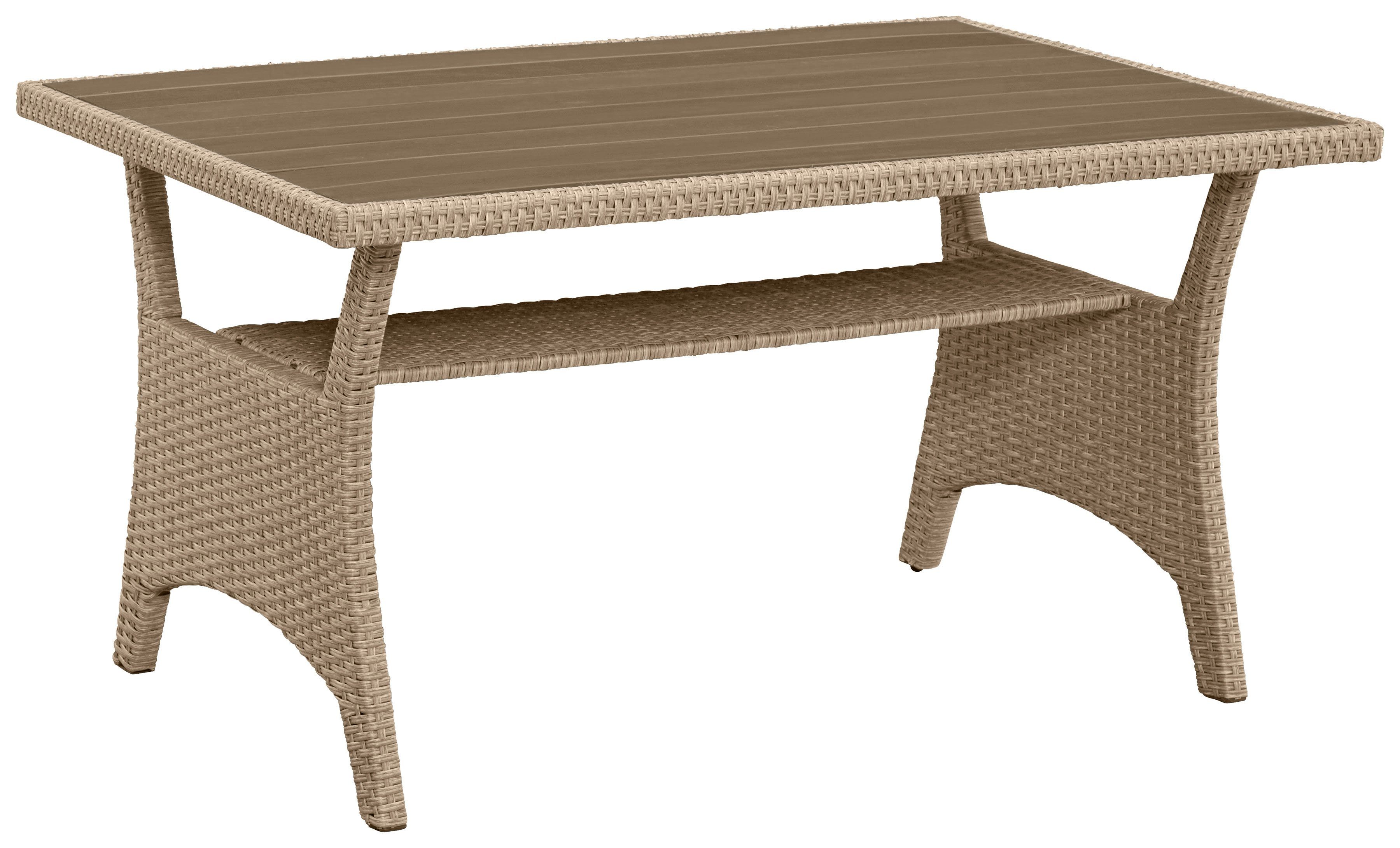 Polyrattan Sofas, (20-tlg), grau-beige cm, Hocker, Rotterdam, Tisch beige Gartenlounge-Set 2 | 120x82 3 KONIFERA
