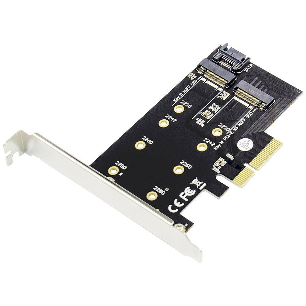 Digitus M.2 NGFF / NVMe SSD PCI Express 3 (x4) Add-On Modulkarte, inkl. Low-Profile Slotblech