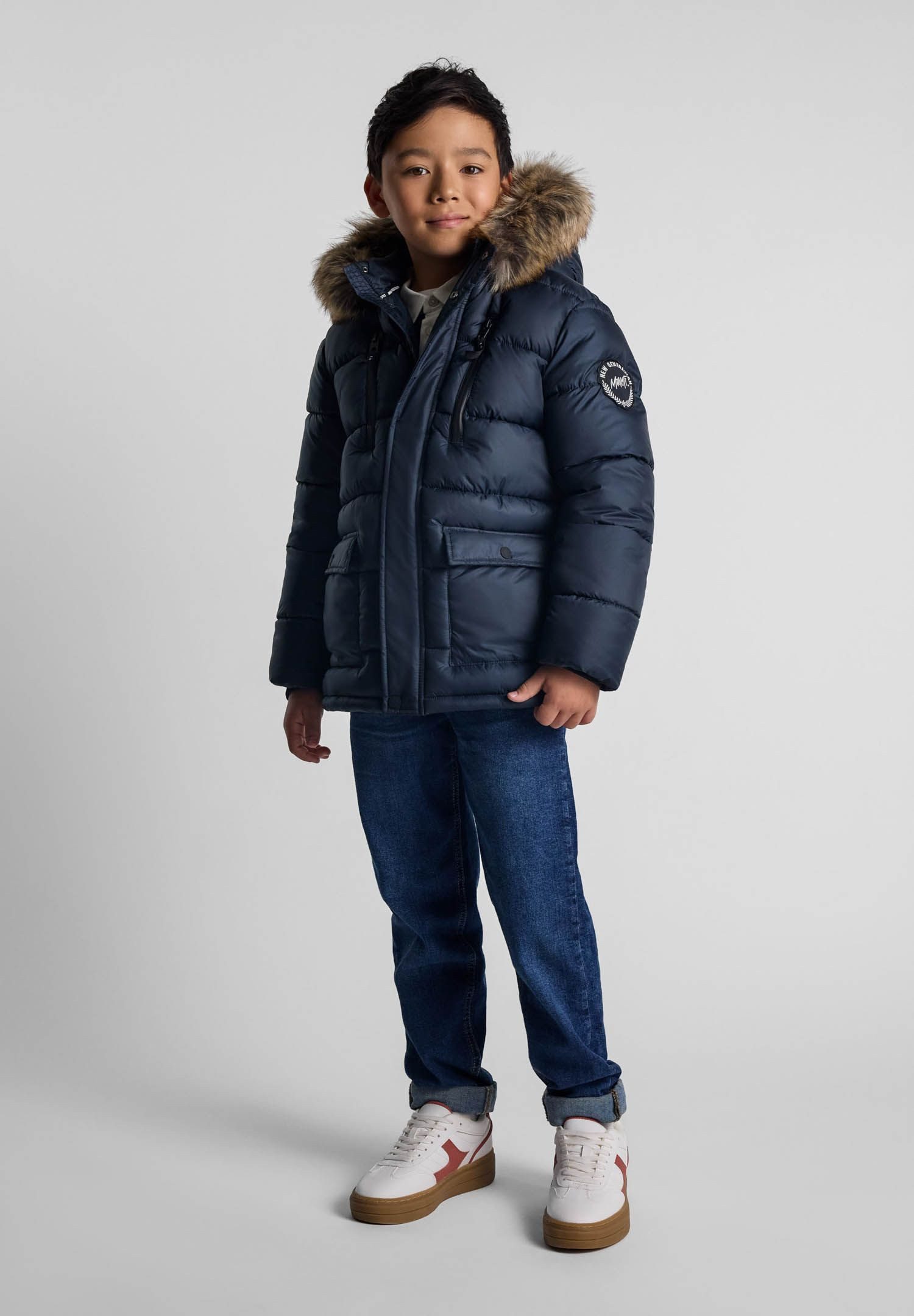 MINOTI Winterjacke Winterjacke mit Fleece-Futter und Kapuze mit Kunstfellbe günstig online kaufen