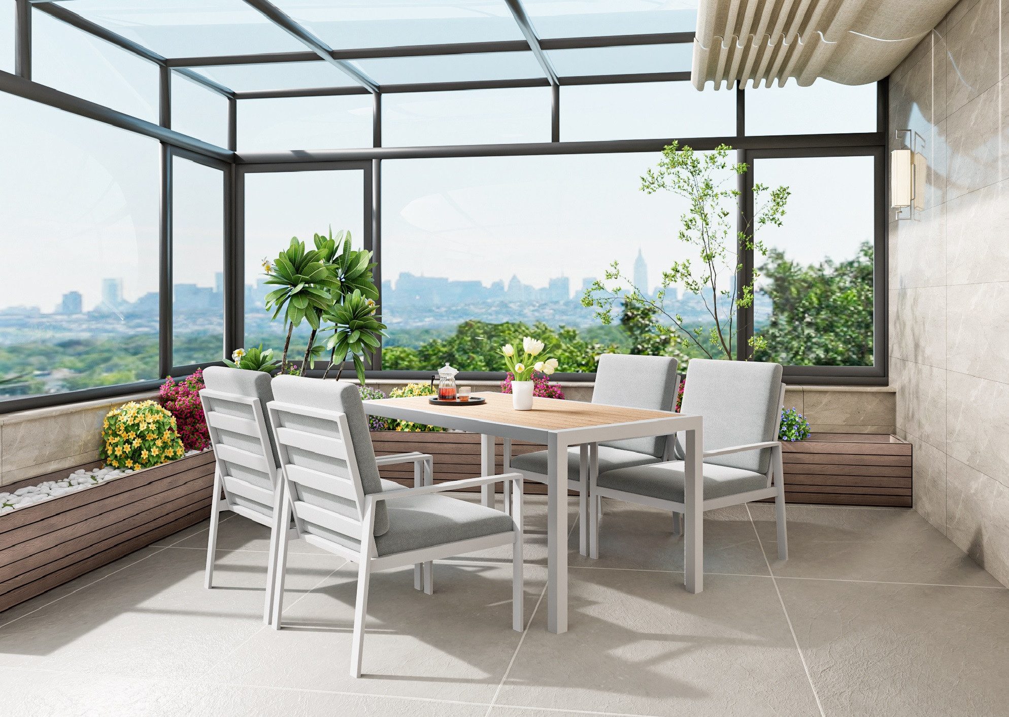 MeXo Gartenlounge-Set Gartenmöbel Set aus Aluminium günstig online kaufen