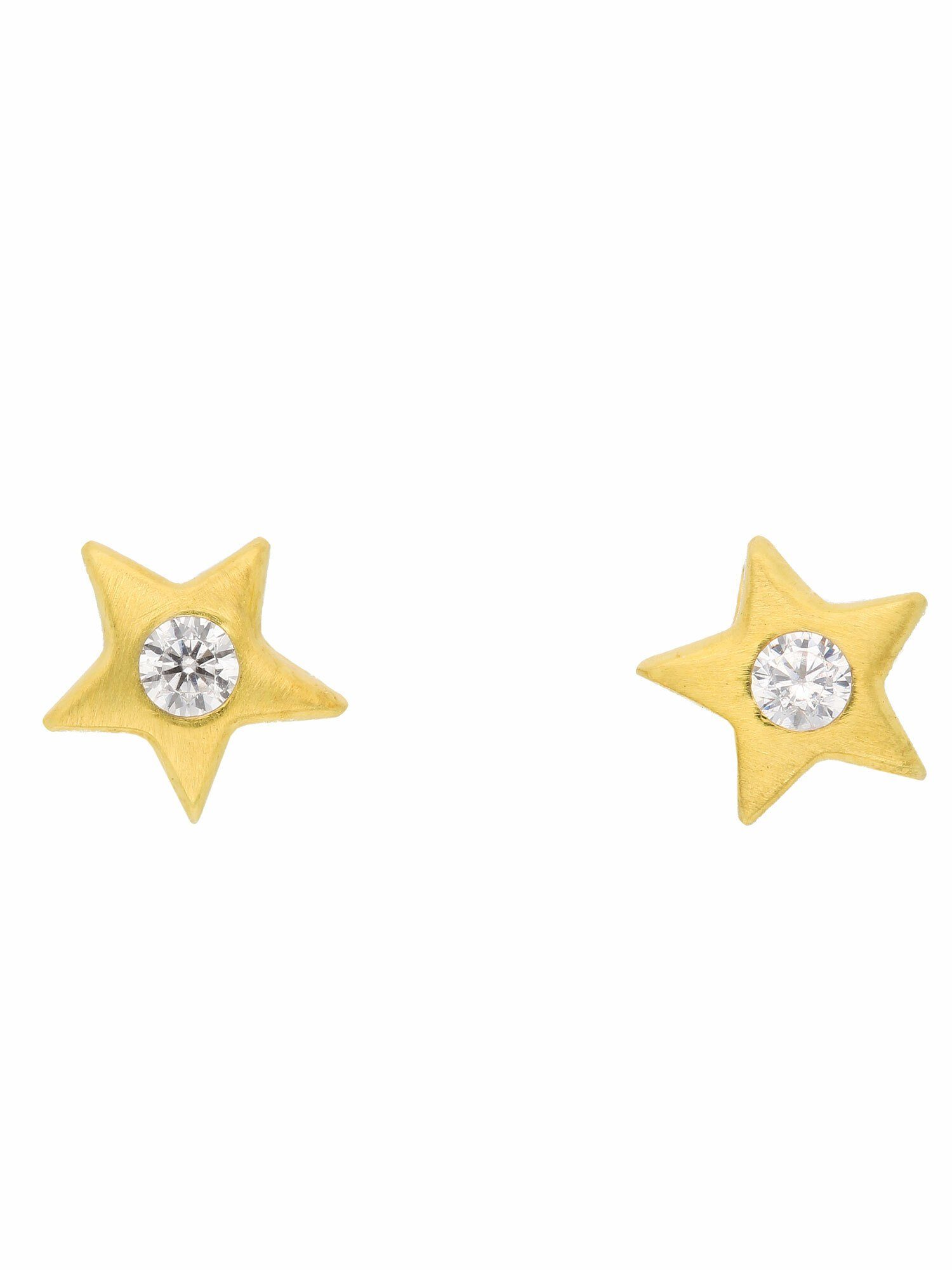 Damen Schmuck Adelia´s Paar Ohrhänger 1 Paar 333 Gold Ohrringe / Ohrstecker Stern mit Zirkonia, 333 Gold Goldschmuck für Damen