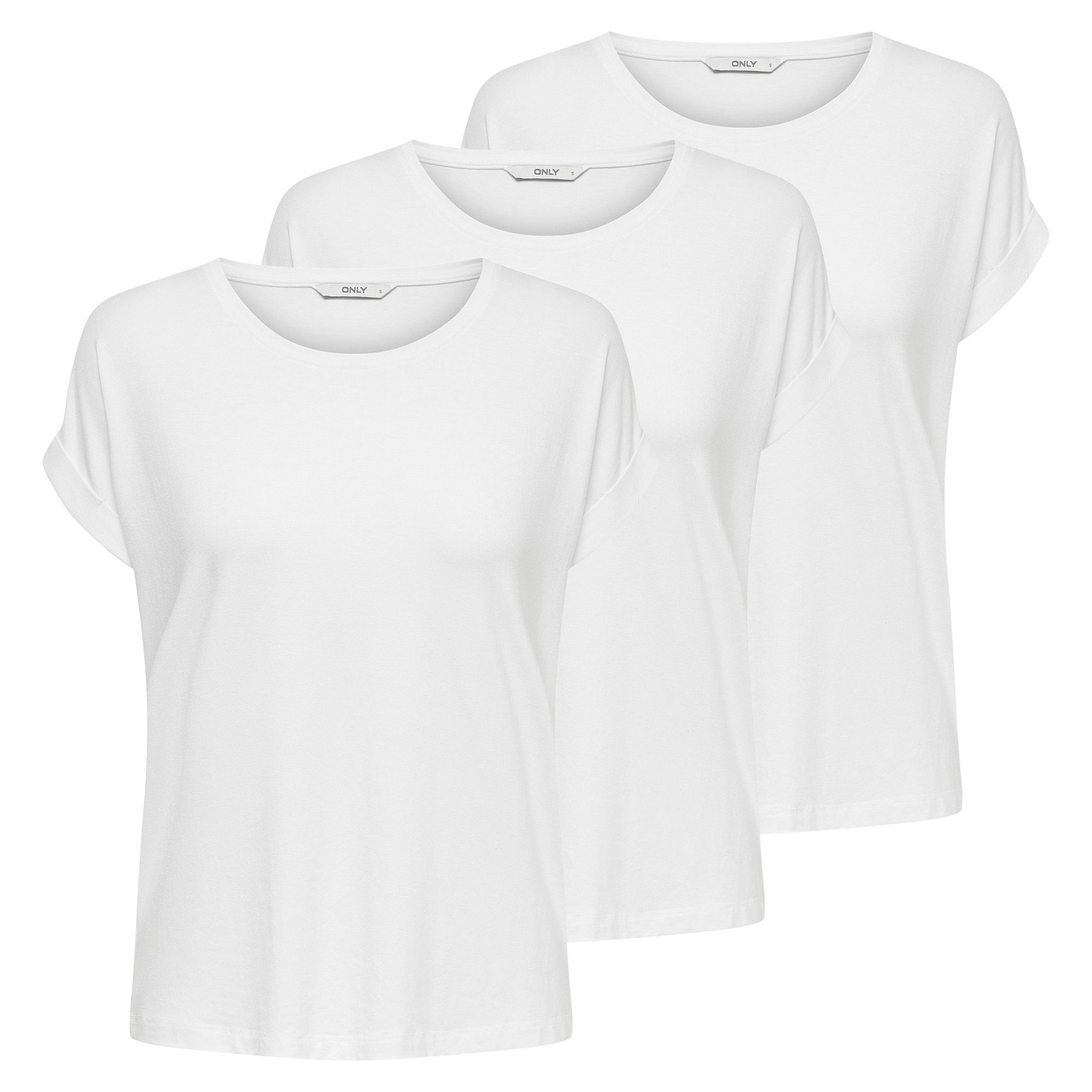 T-Shirt Damen T-Shirt 3er Pack Viskose