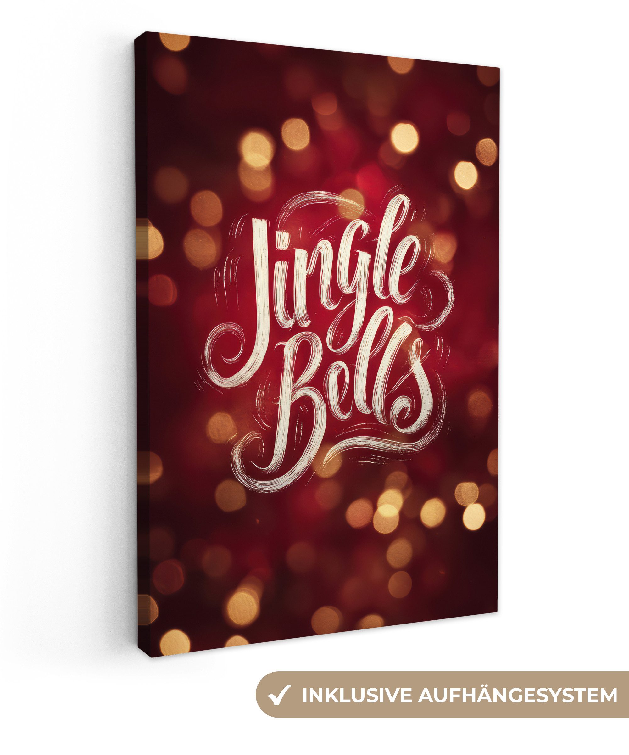 OneMillionCanvasses® Leinwandbild Jingle - Bells - Weihnachten - Rot, Fotod günstig online kaufen