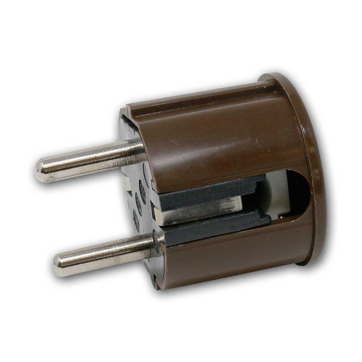 world-trading-net Euroflachstecker Winkel-Stecker braun mit Schutzkontakt, 250V/16A