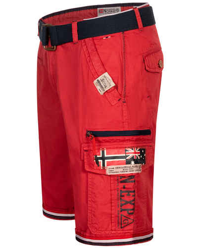 Geographical Norway Shorts Herren Cargo Shorts kurze Hose Short Bermuda knielang Parodi + Gürtel