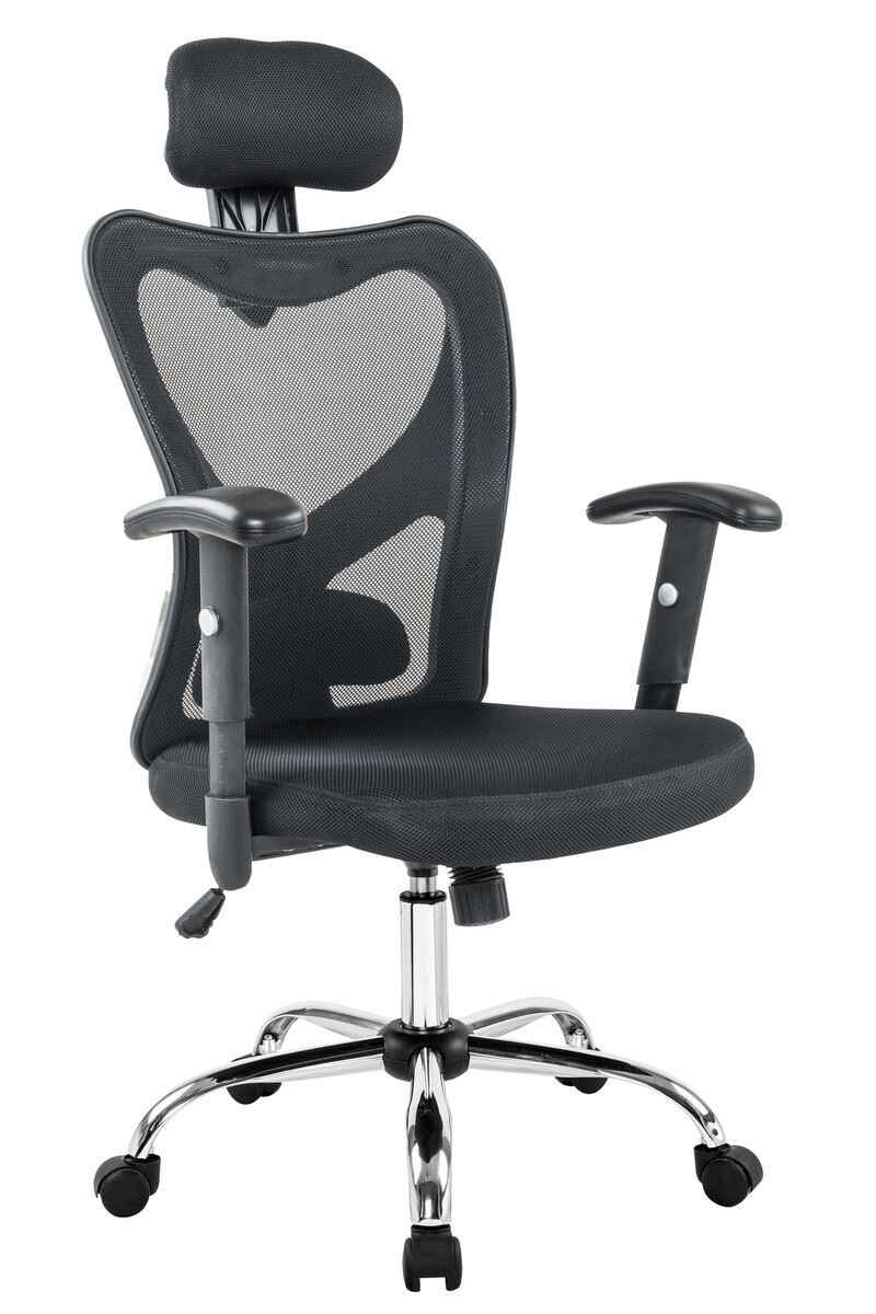 SalesFever Schreibtischstuhl SalesFever Bürostuhl schwarz mit Kopstützen aus (Set)