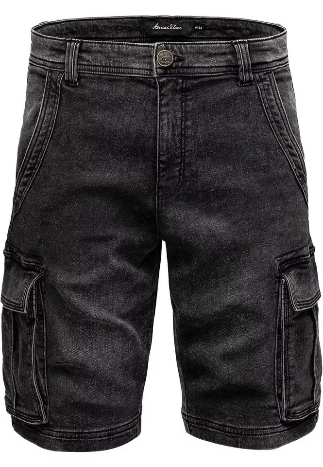Amaci&Sons Cargoshorts FORT LEE Jeansshorts Herren Bermuda Jeans Short Hose Regular Fit