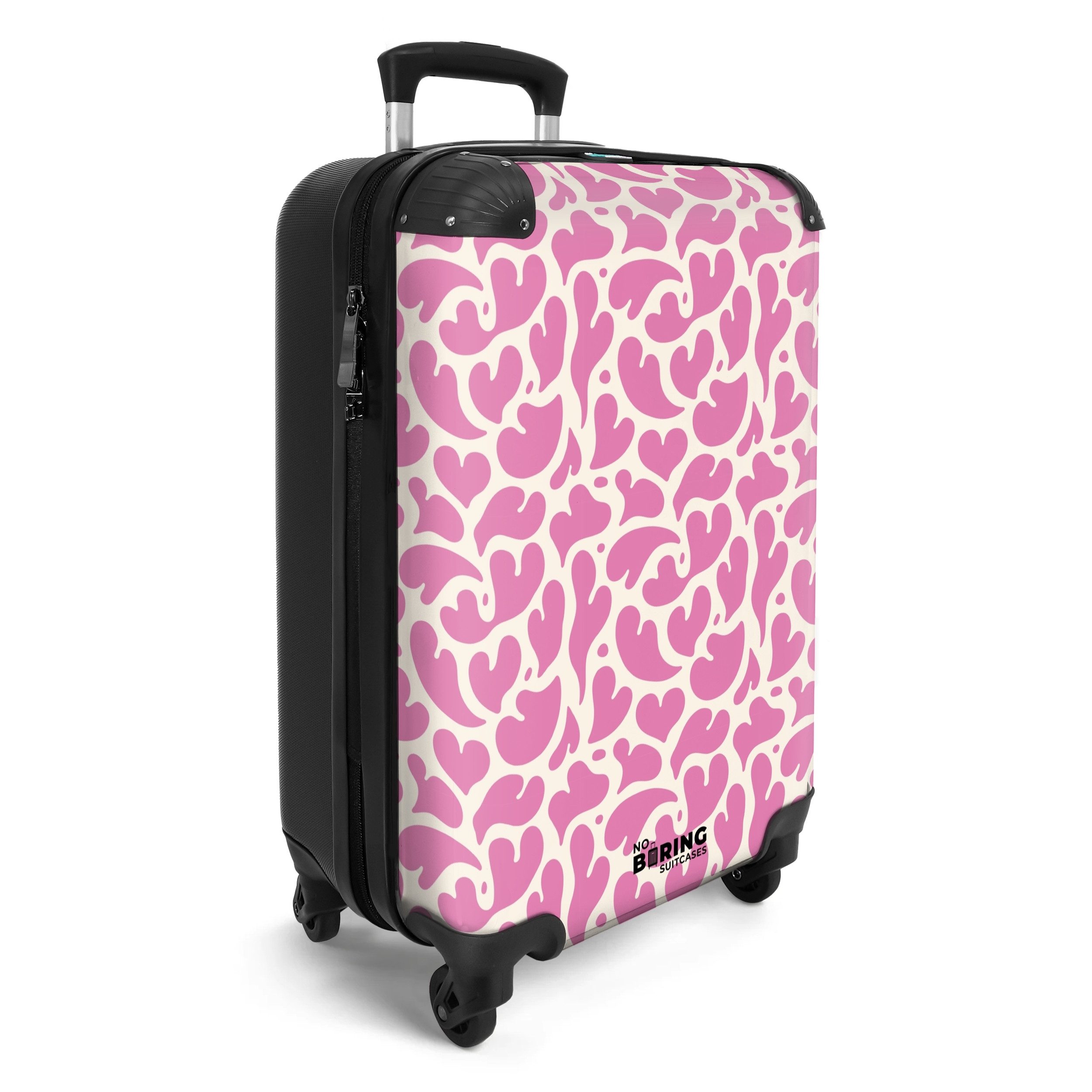 NoBoringSuitcases.com© Hartschalen-Trolley Rosa Herzen Muster 55x35x20cm, günstig online kaufen