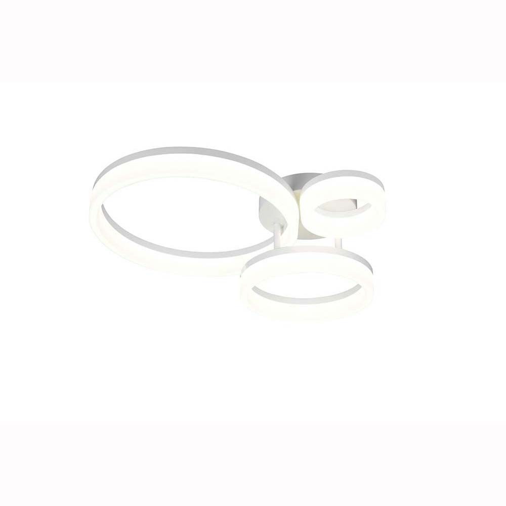 Reality Leuchten LED Deckenleuchte, LED-Leuchtmittel fest verbaut, Neutralweiß, LED Deckenleuchte Deckenlampe Wohnzimmerlampe weiß modern B 51 cm