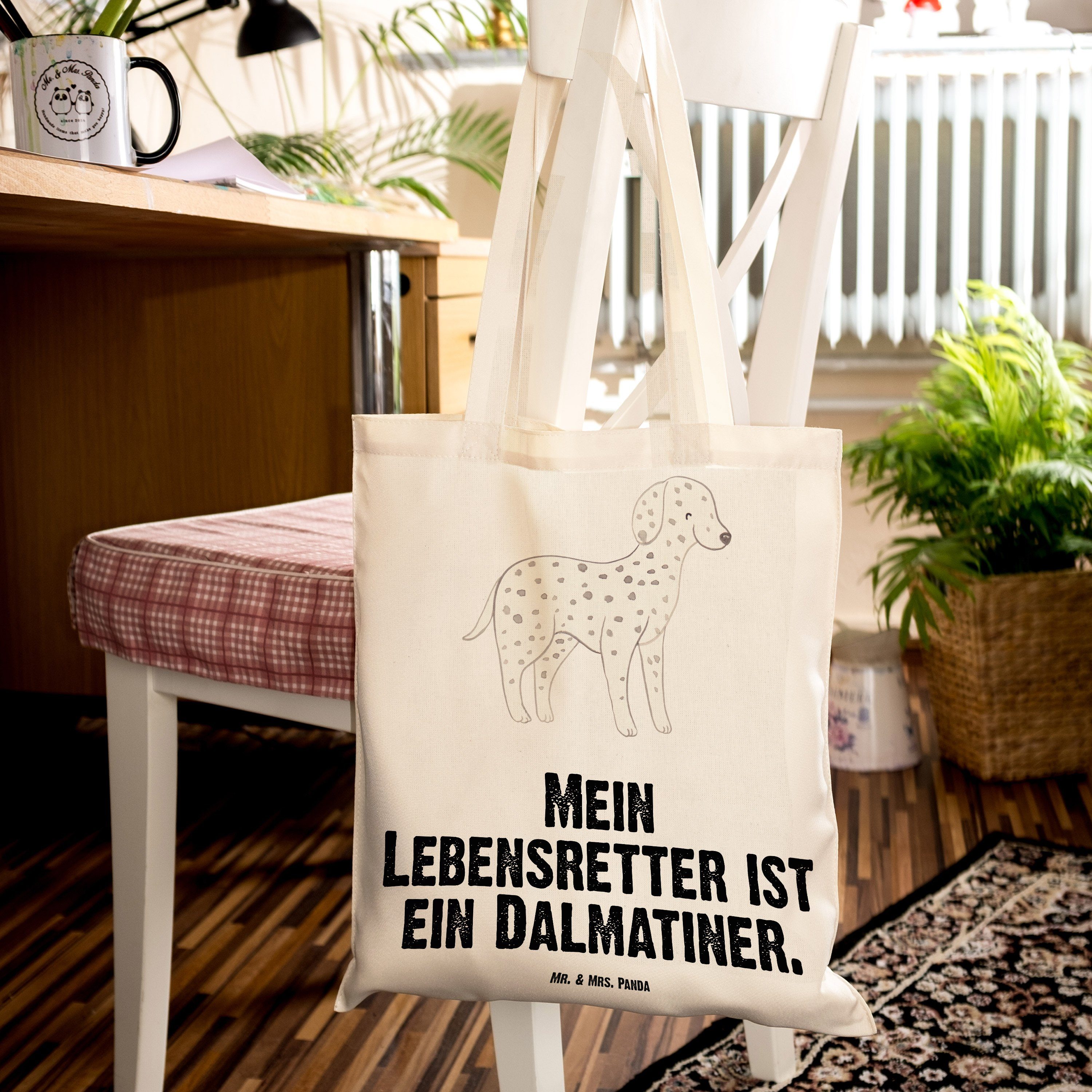 Dalmatiner (1-tlg) Dalmatinac, Panda Geschenk, Tierfre & Mr. Mrs. - Transparent Lebensretter - Tragetasche