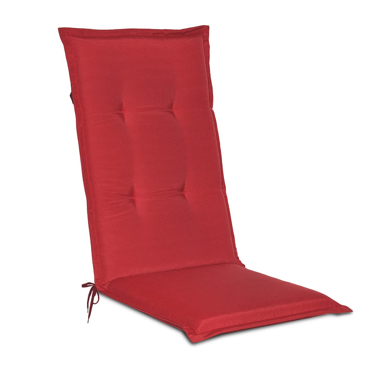 Beautissu Hochlehnerauflage Gartenstuhlauflage Loft HL Rot, 120x50x6cm, Polster Auflage, Sitzpolster & Sitzkissen für Hochlehner Gartenmöbel
