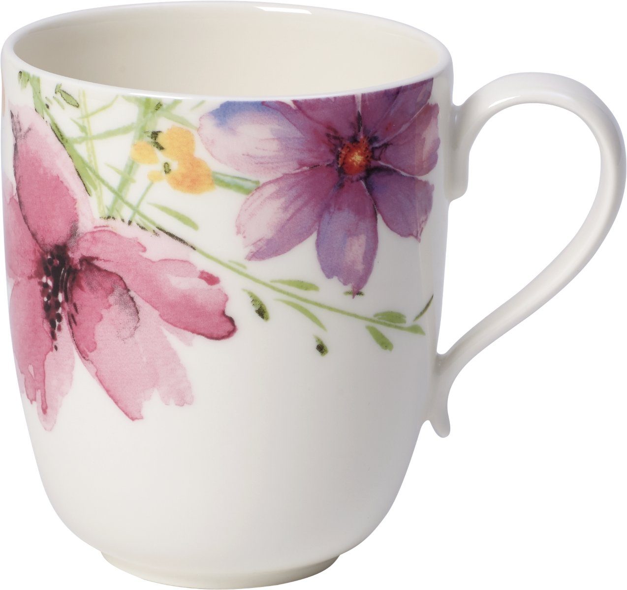 Villeroy & Boch Becher Mariefleur Tea Becher mit Henkel 0,43 l, Premium Porcelain
