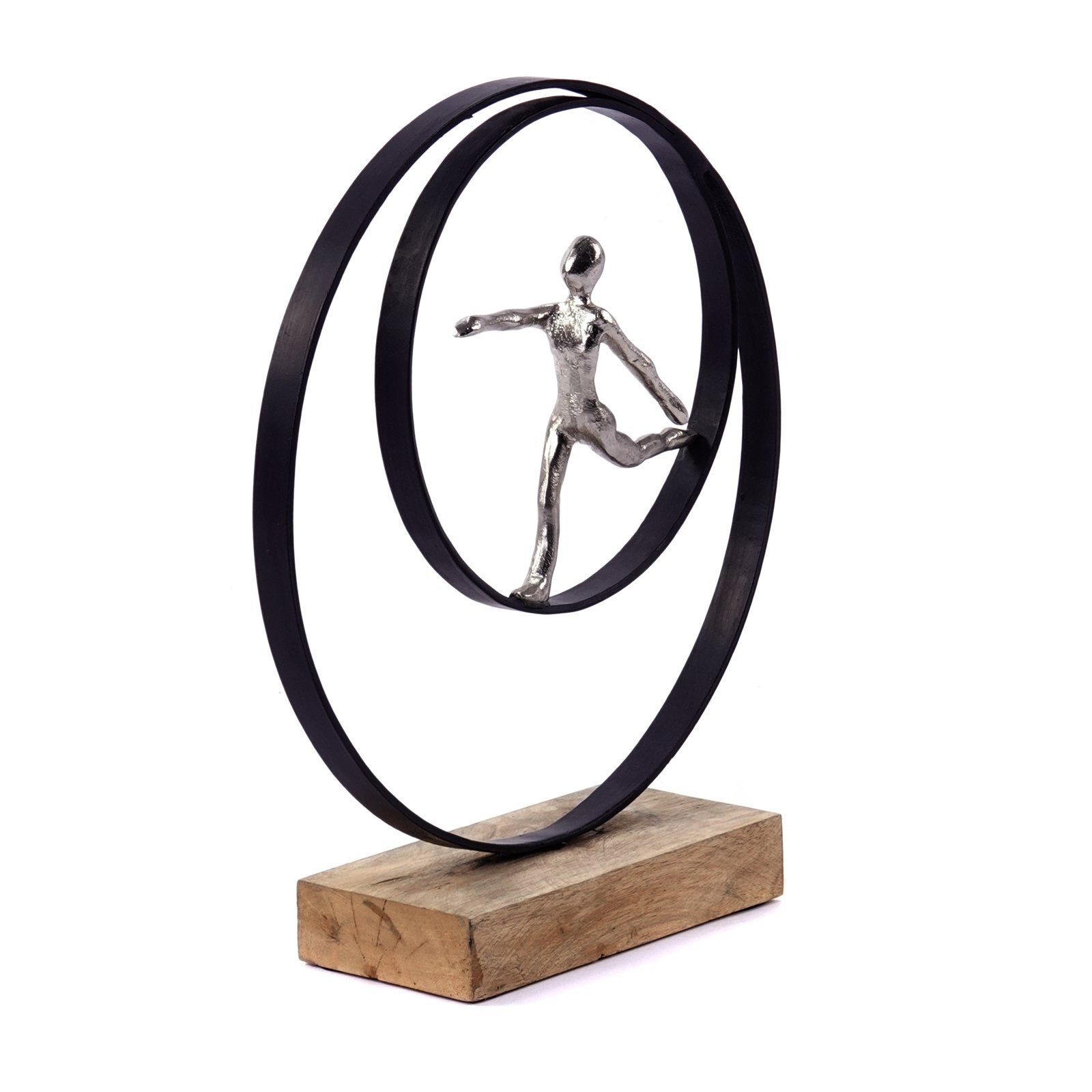 CREEDWOOD Skulptur SKULPTUR "MOVE", Metall, Mangoholz, Deko Aufsteller laufende Person