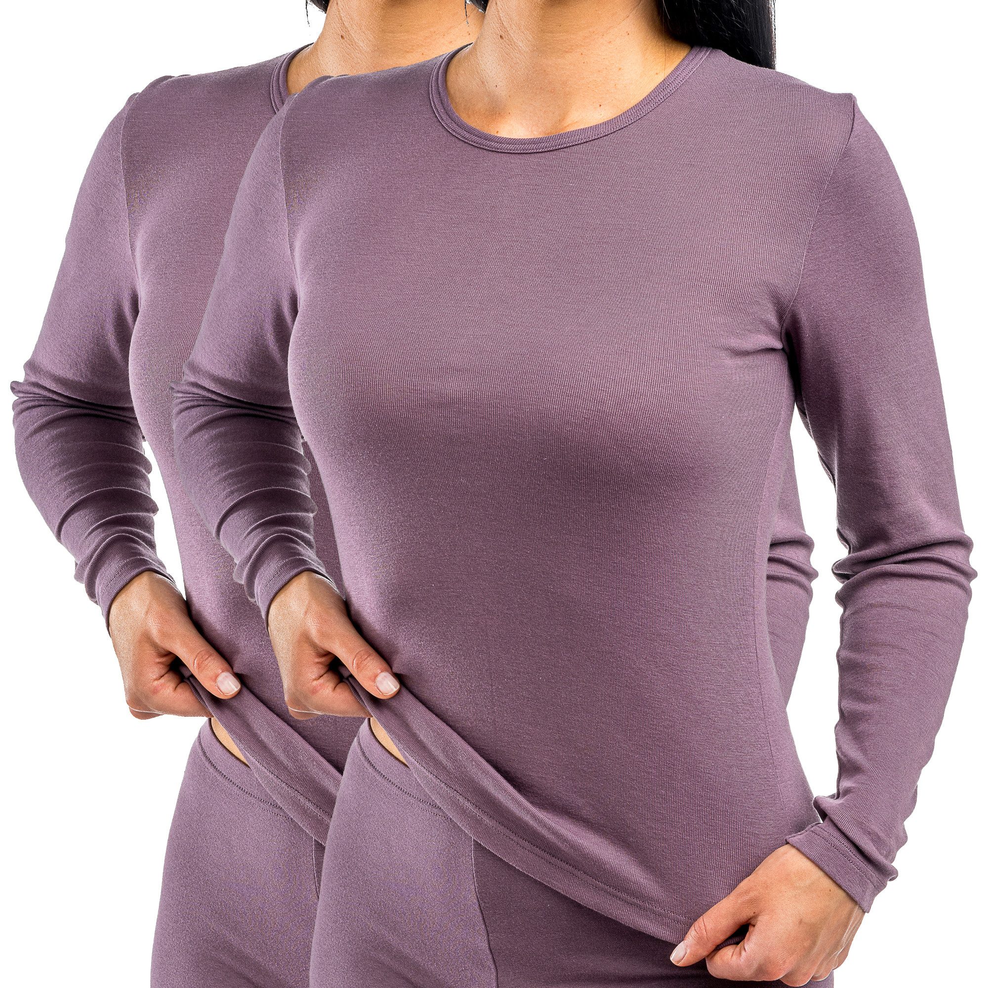 HERMKO Unterziehshirt 17830 2 Stück Damen langarm Unterhemd, Shirt aus Baum günstig online kaufen