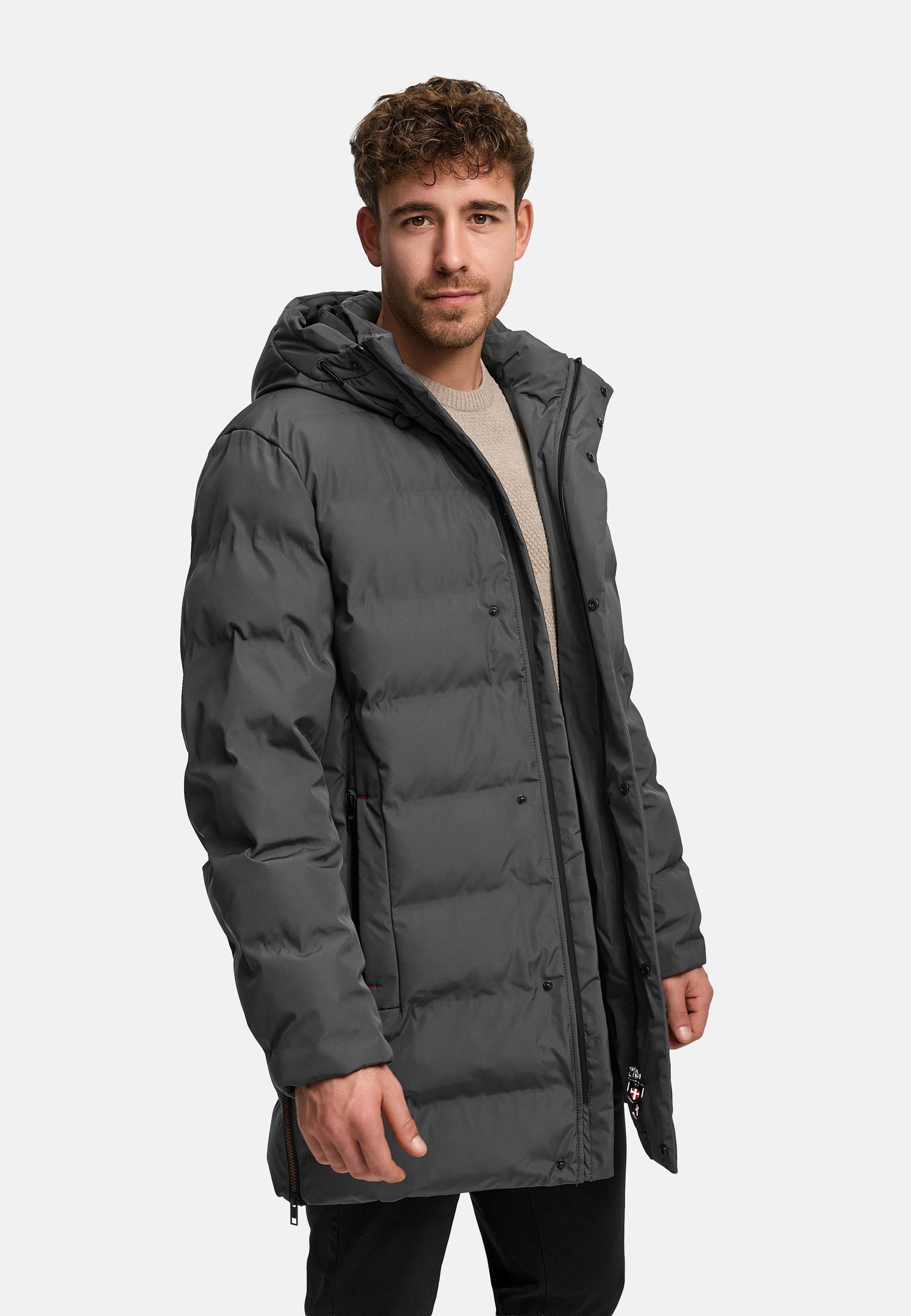 Kronstadt Wintermantel Herren KSBourland hood Herrenjacke Daunen-Optik Winterjacke mit Kapuze