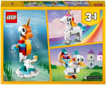 LEGO® Konstruktionsspielsteine Magisches Einhorn (31140), LEGO® Creator 3in1, (145 St)