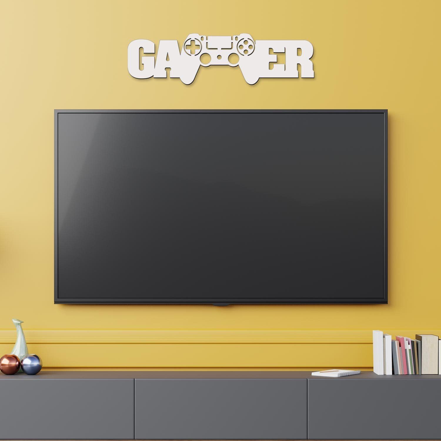 Namofactur LED Dekolicht Gamer Gaming Controller - Gamer Licht Wanddeko mit RGB Farbwechsel, LED fest integriert, Wanddekoobjekt USB Wohnzimmer Leuchte mit Fernbedienung