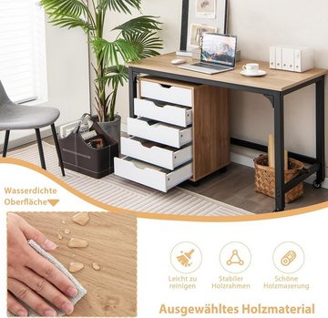 KOMFOTTEU Rollcontainer Aktenschrank, mit 5 Schubladen, aus Holz